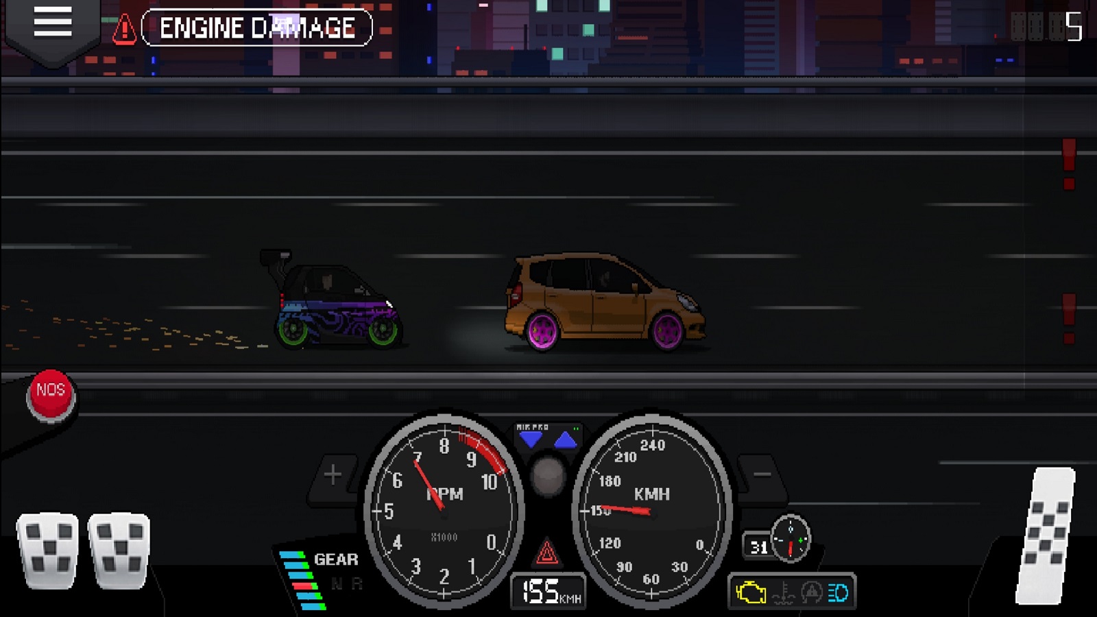 اسکرین شات 5 بازی ماشین مسابقه پیکسلی | نسخه مود شده