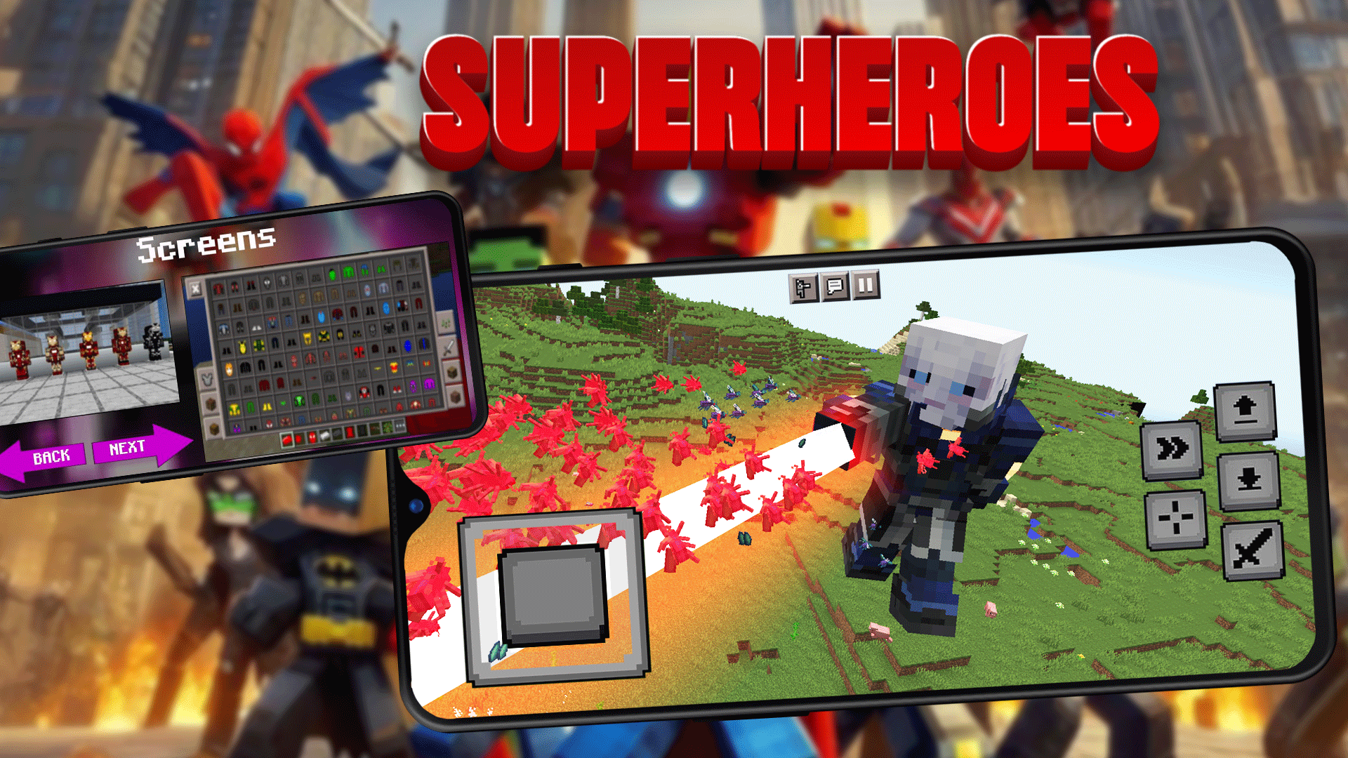 اسکرین شات 3 برنامه Superheroes Addon Minecraft PE