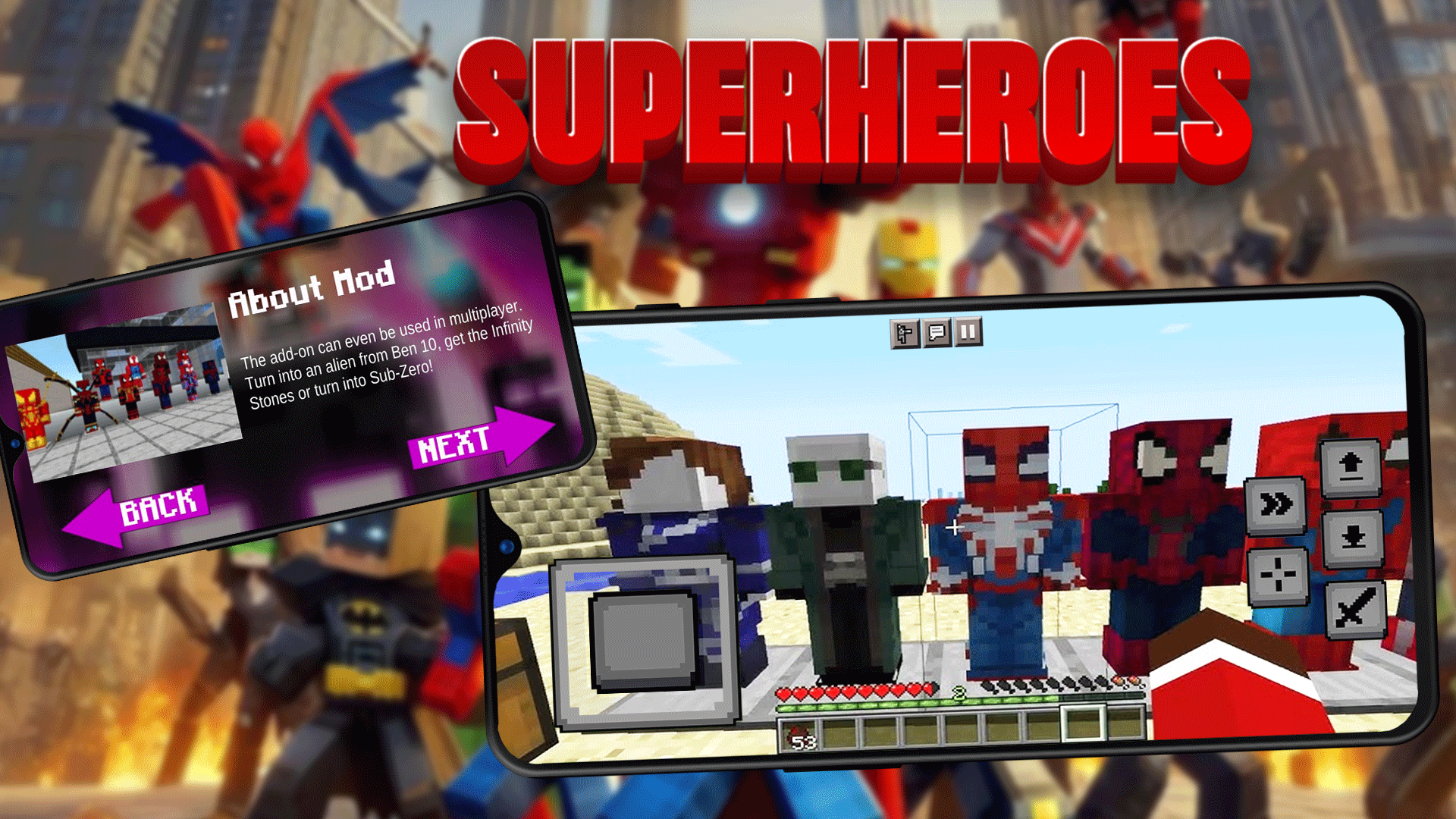 اسکرین شات 2 برنامه Superheroes Addon Minecraft PE