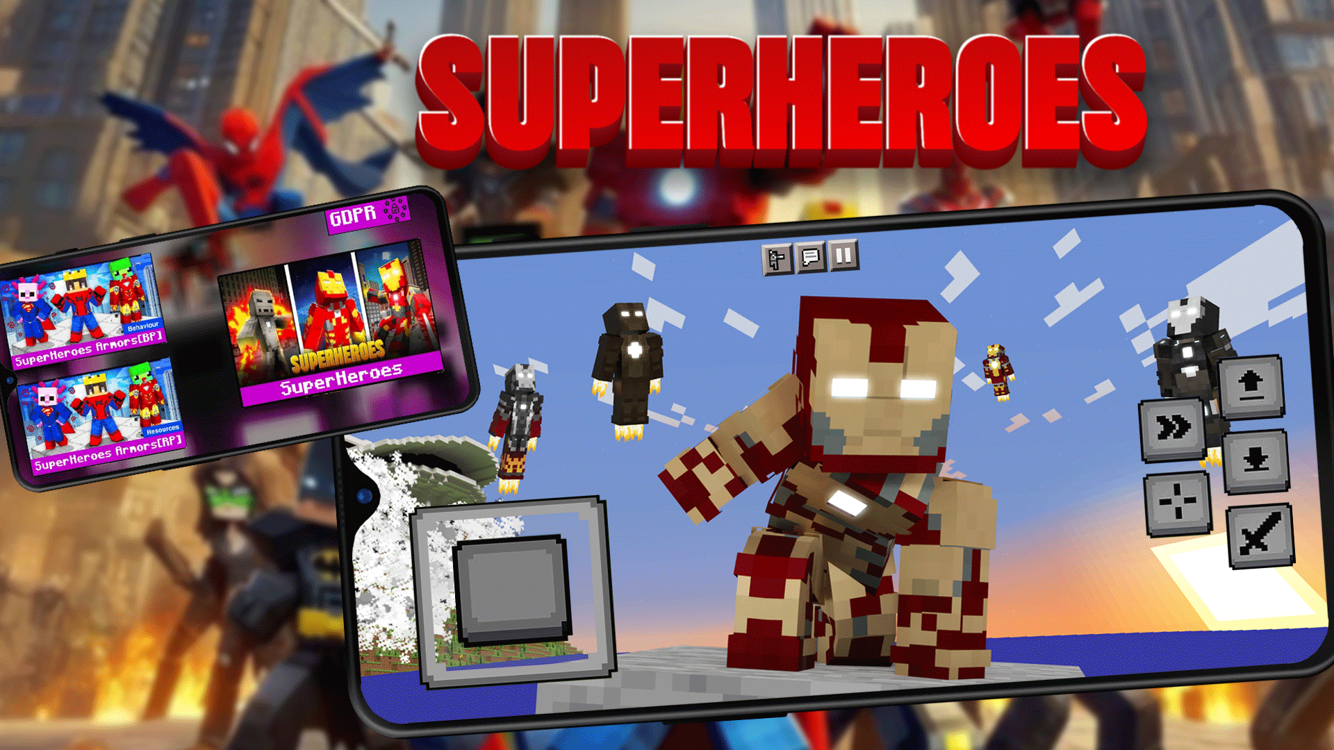 اسکرین شات 1 برنامه Superheroes Addon Minecraft PE