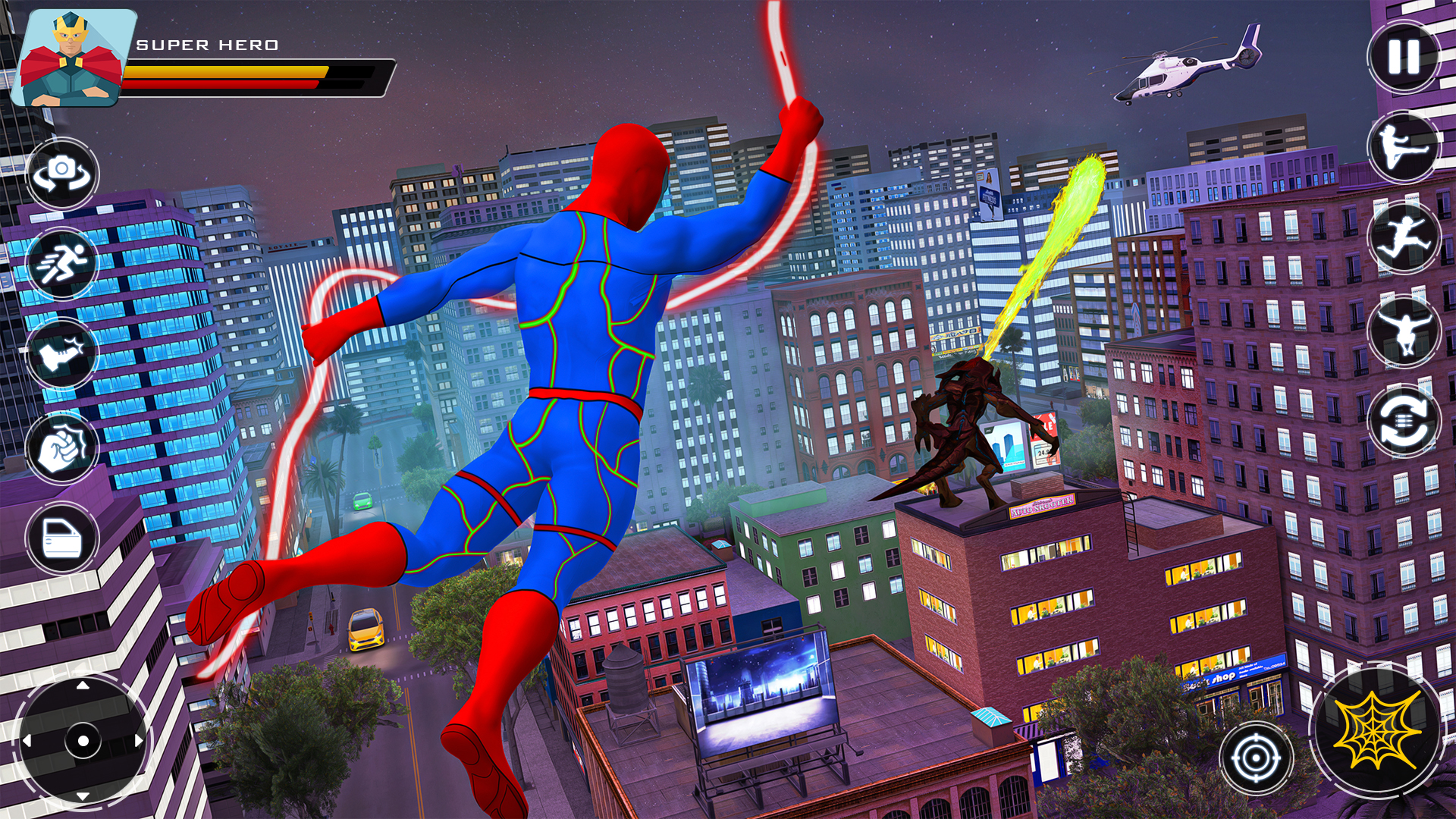 اسکرین شات 2 برنامه Spider Flying Rope Hero Games
