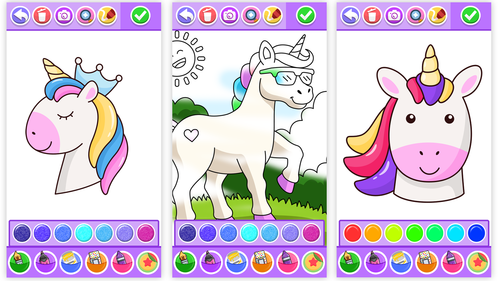 اسکرین شات 8 برنامه Unicorn Coloring Pages