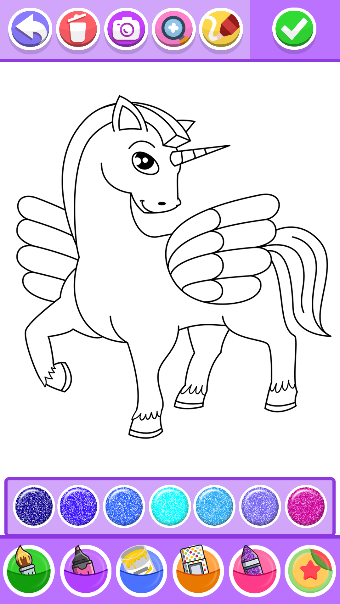 اسکرین شات 4 برنامه Unicorn Coloring Pages