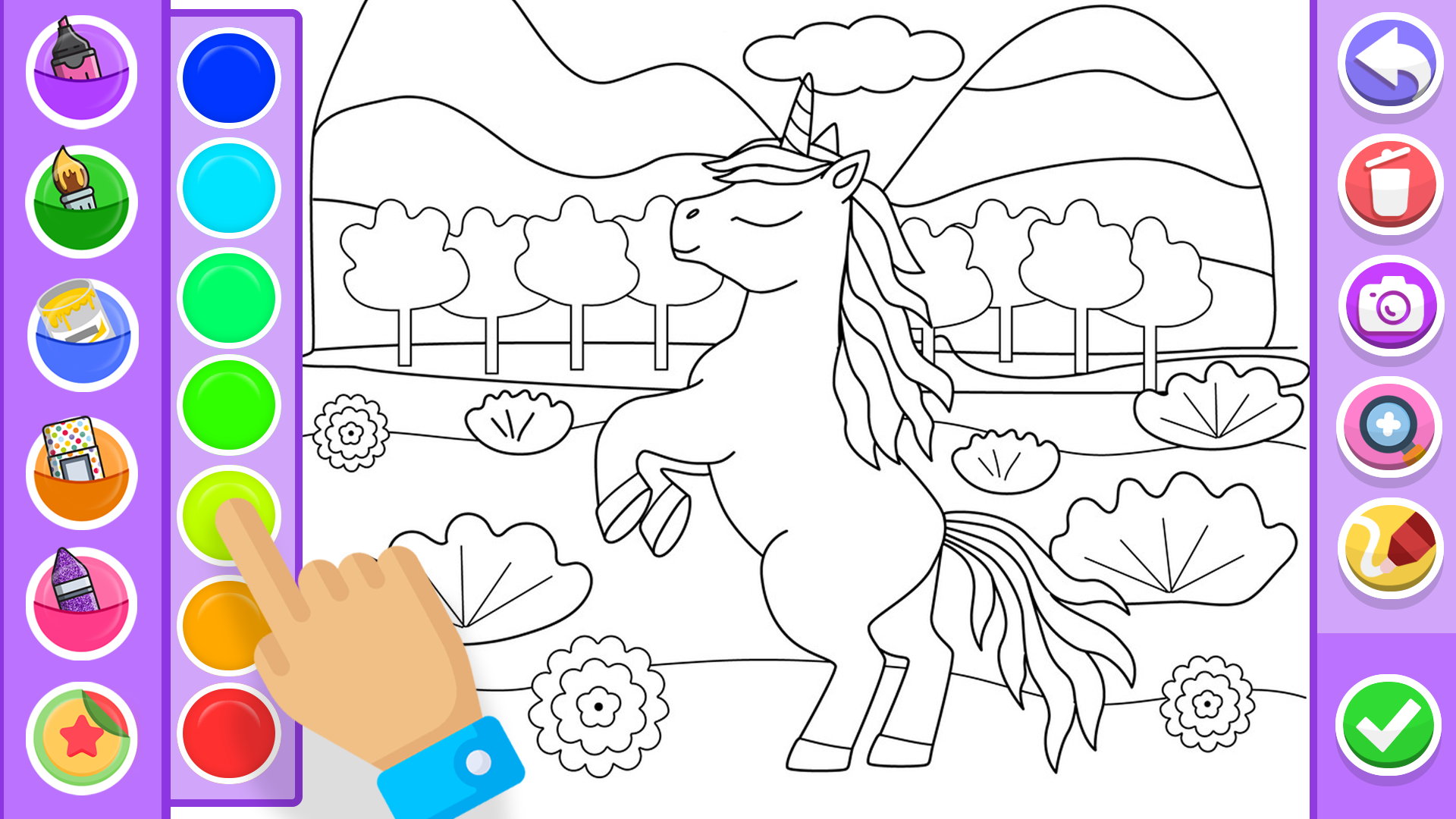 اسکرین شات 6 برنامه Unicorn Coloring Pages