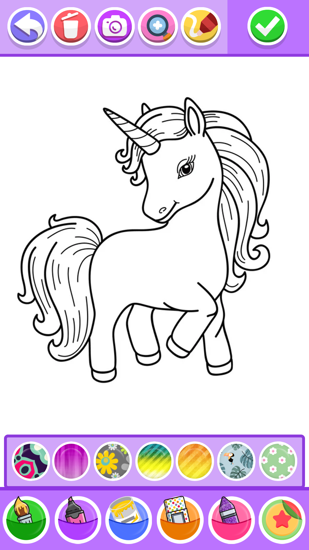 اسکرین شات 3 برنامه Unicorn Coloring Pages