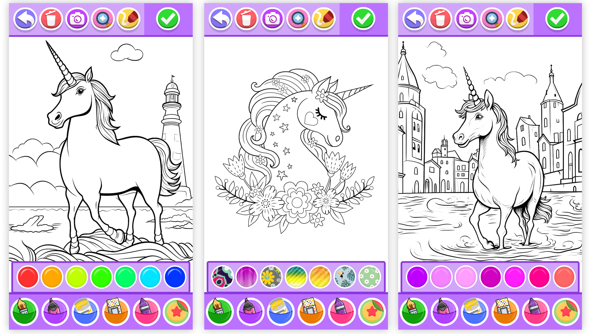 اسکرین شات 7 برنامه Unicorn Coloring Pages