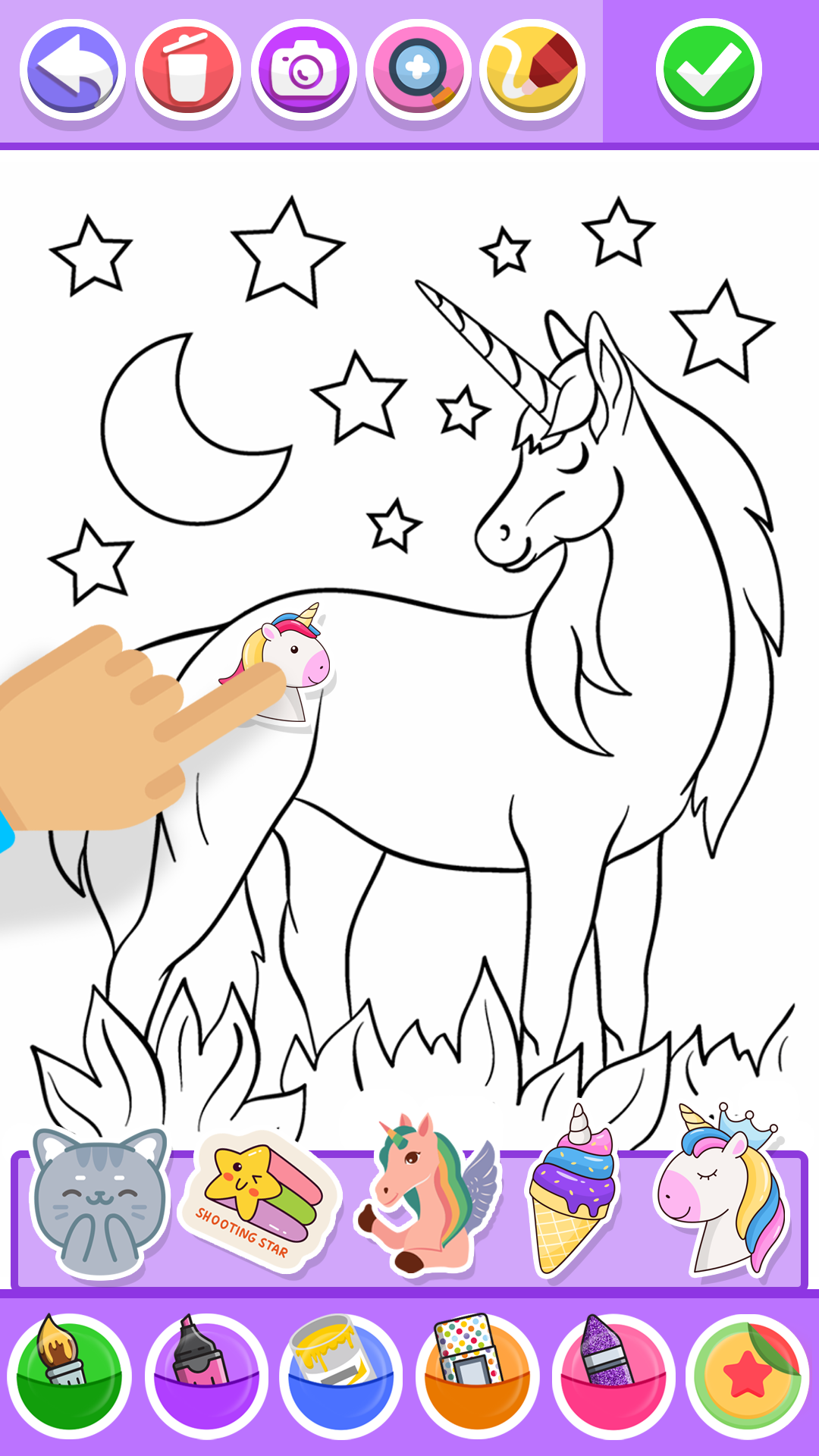 اسکرین شات 5 برنامه Unicorn Coloring Pages
