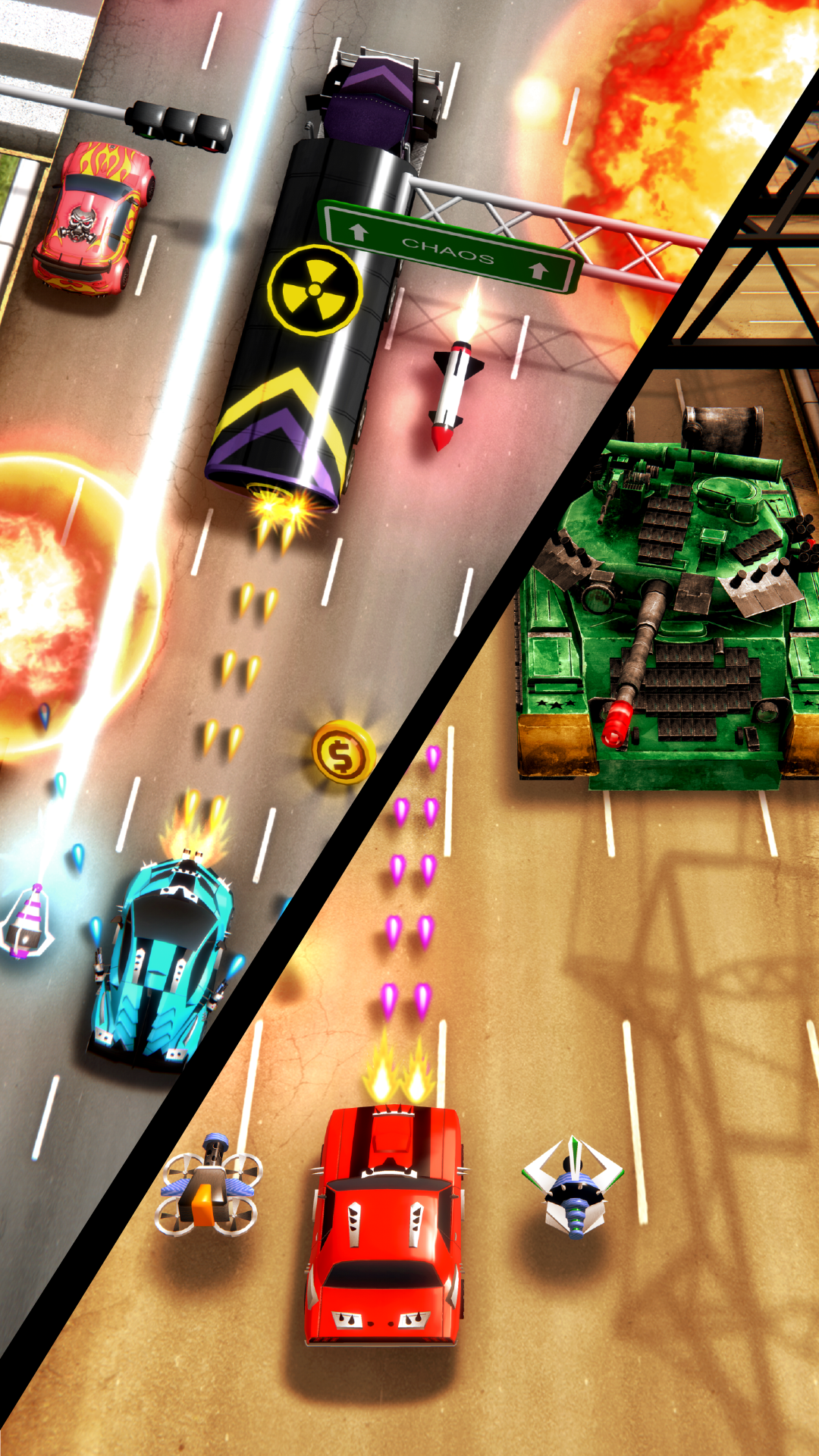 اسکرین شات 3 بازی Chaos Road: Combat Car Racing