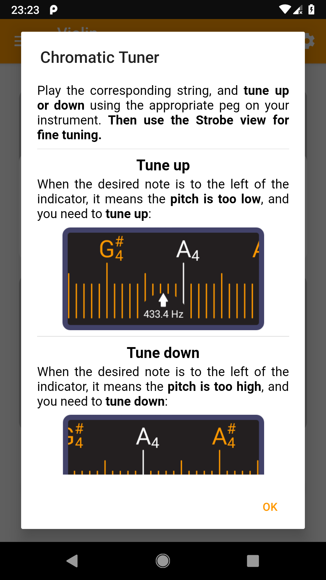 اسکرین شات 6 برنامه Guitar Tuner, Violin: Tuneo