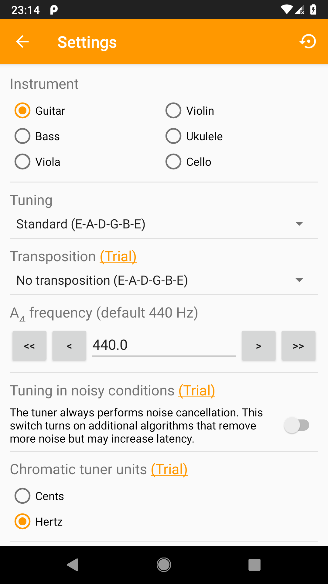 اسکرین شات 3 برنامه Guitar Tuner, Violin: Tuneo