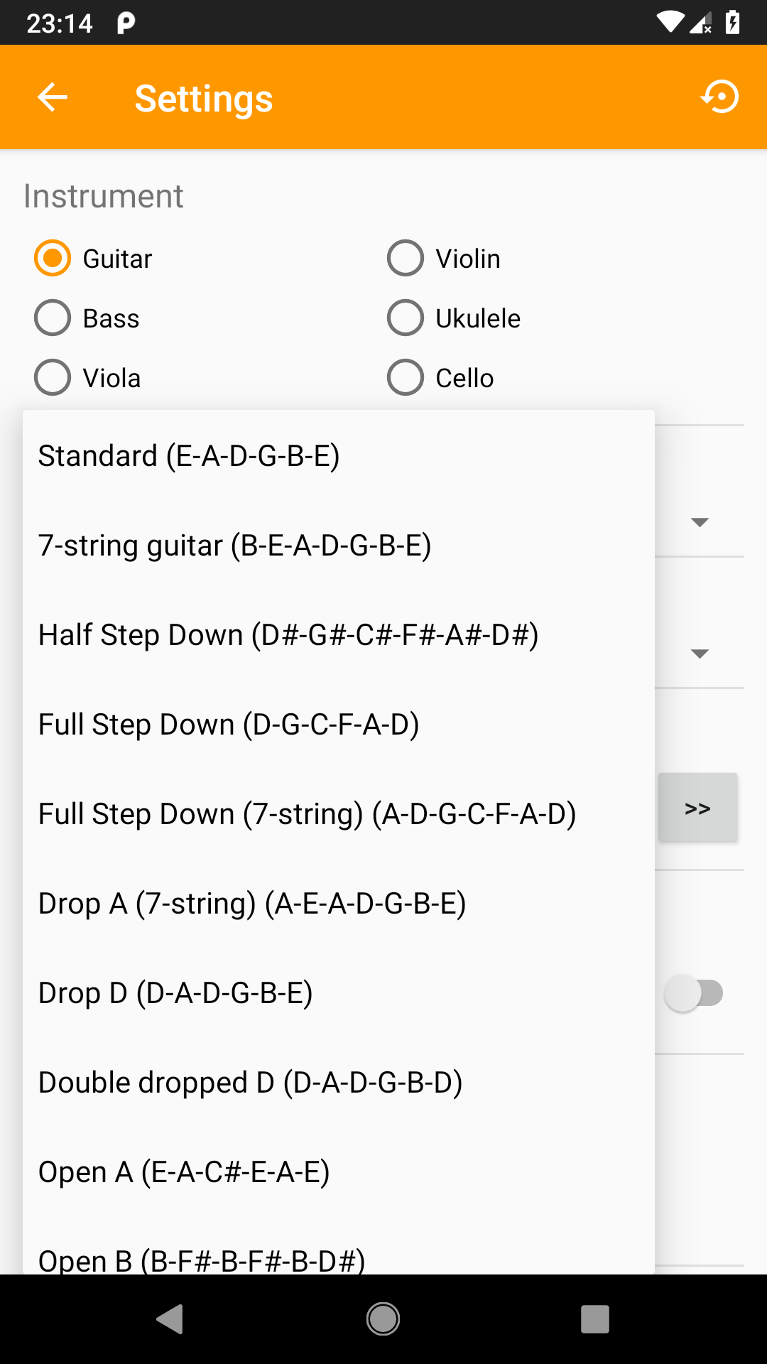 اسکرین شات 4 برنامه Guitar Tuner, Violin: Tuneo