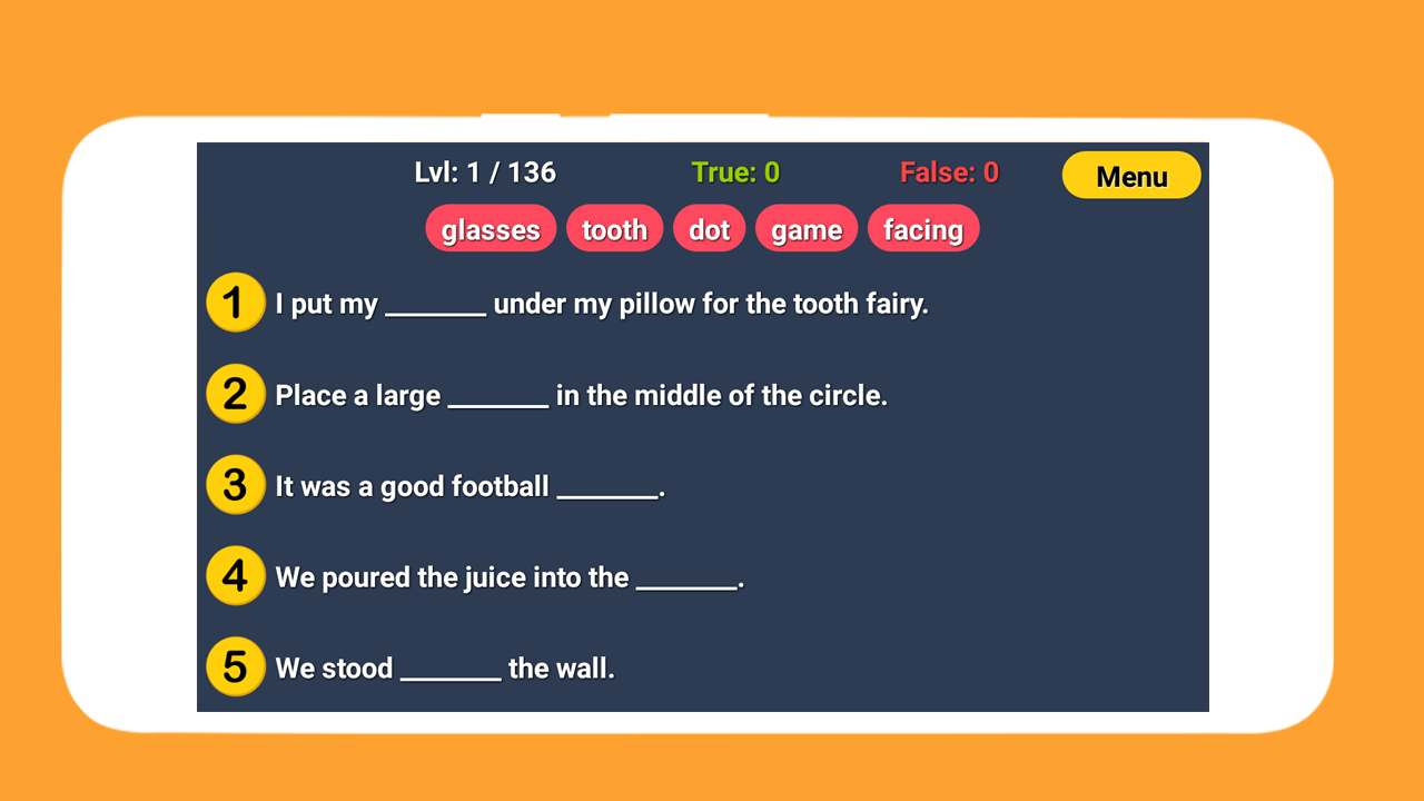 اسکرین شات 2 برنامه English Word Fill