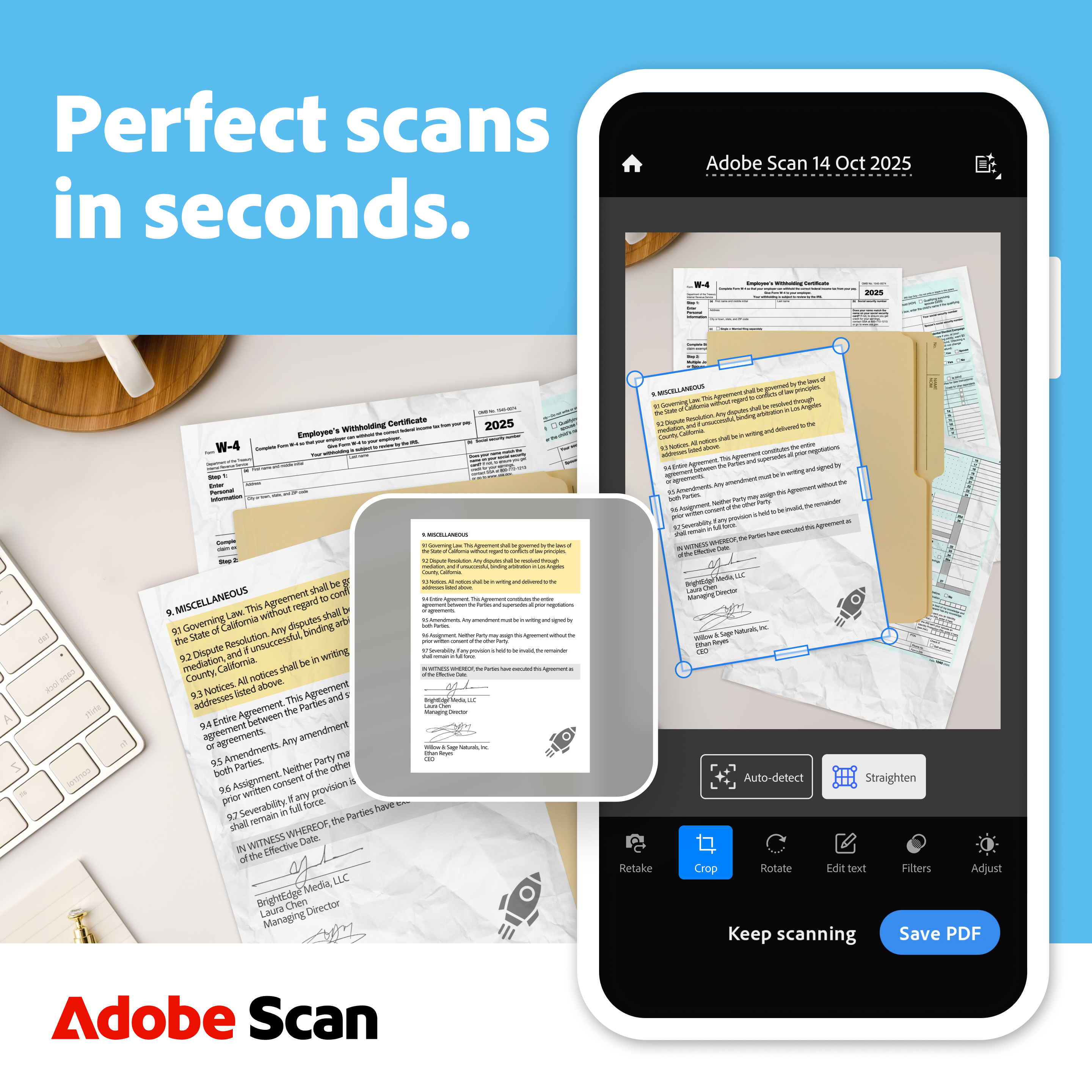 اسکرین شات 1 برنامه Adobe Scan AI PDF Scanner, OCR