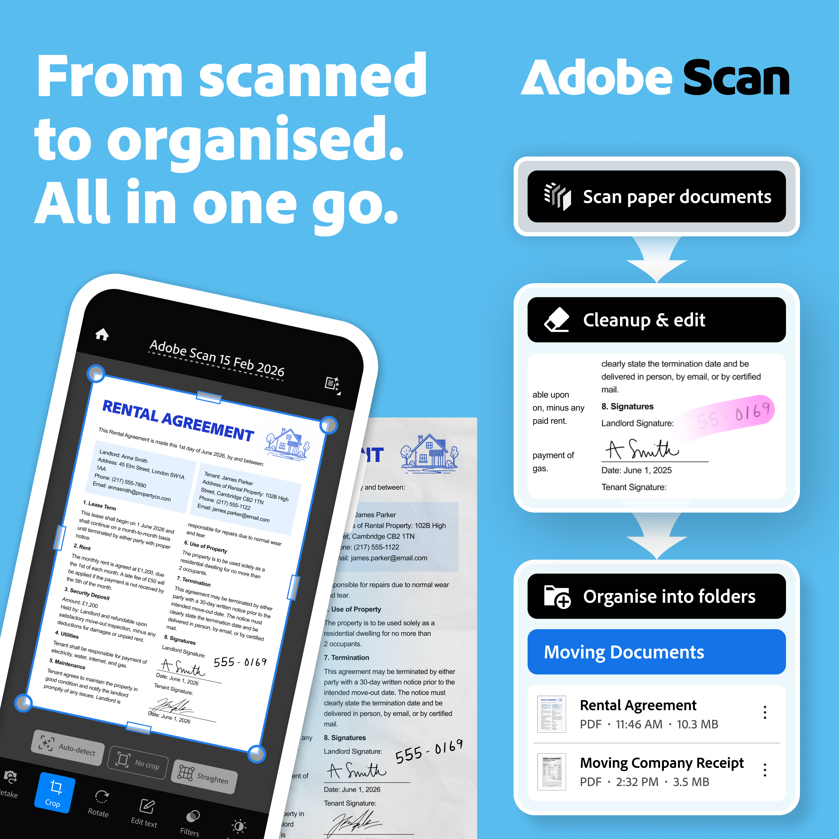 اسکرین شات 1 برنامه Adobe Scan AI PDF Scanner, OCR
