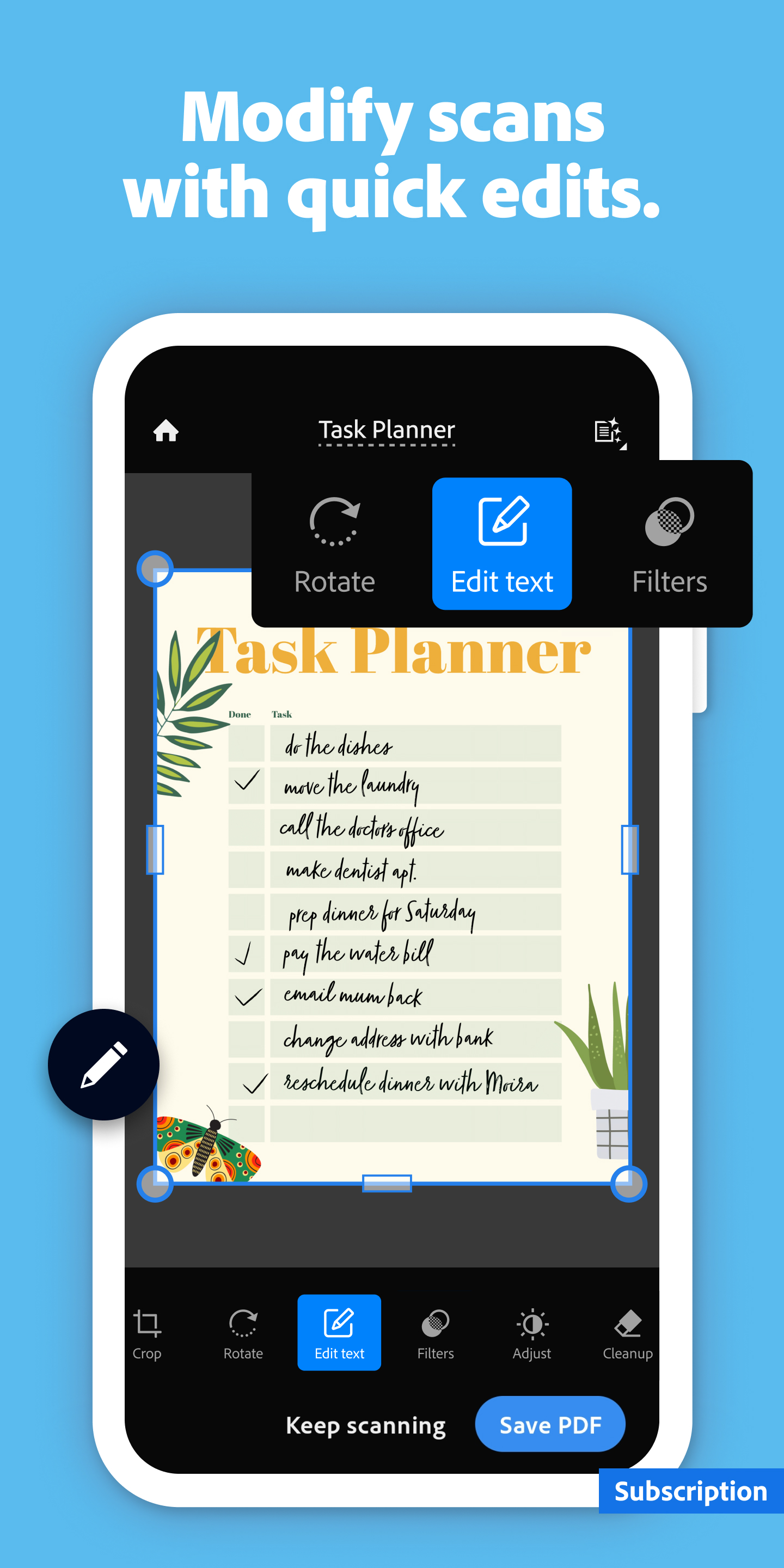 اسکرین شات 4 برنامه Adobe Scan AI PDF Scanner, OCR