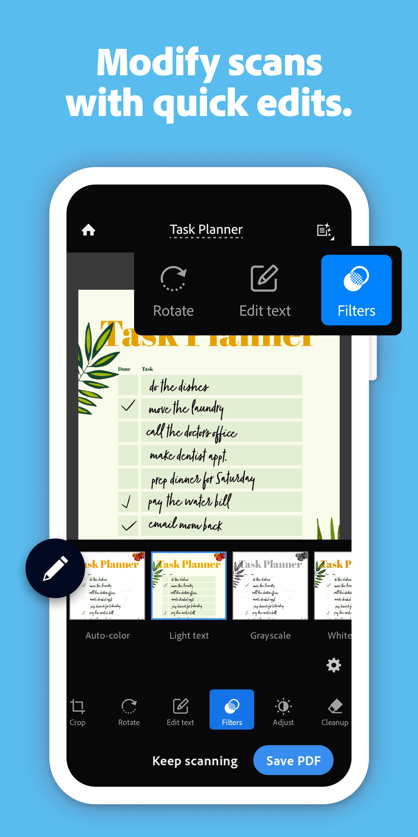 اسکرین شات 4 برنامه Adobe Scan AI PDF Scanner, OCR