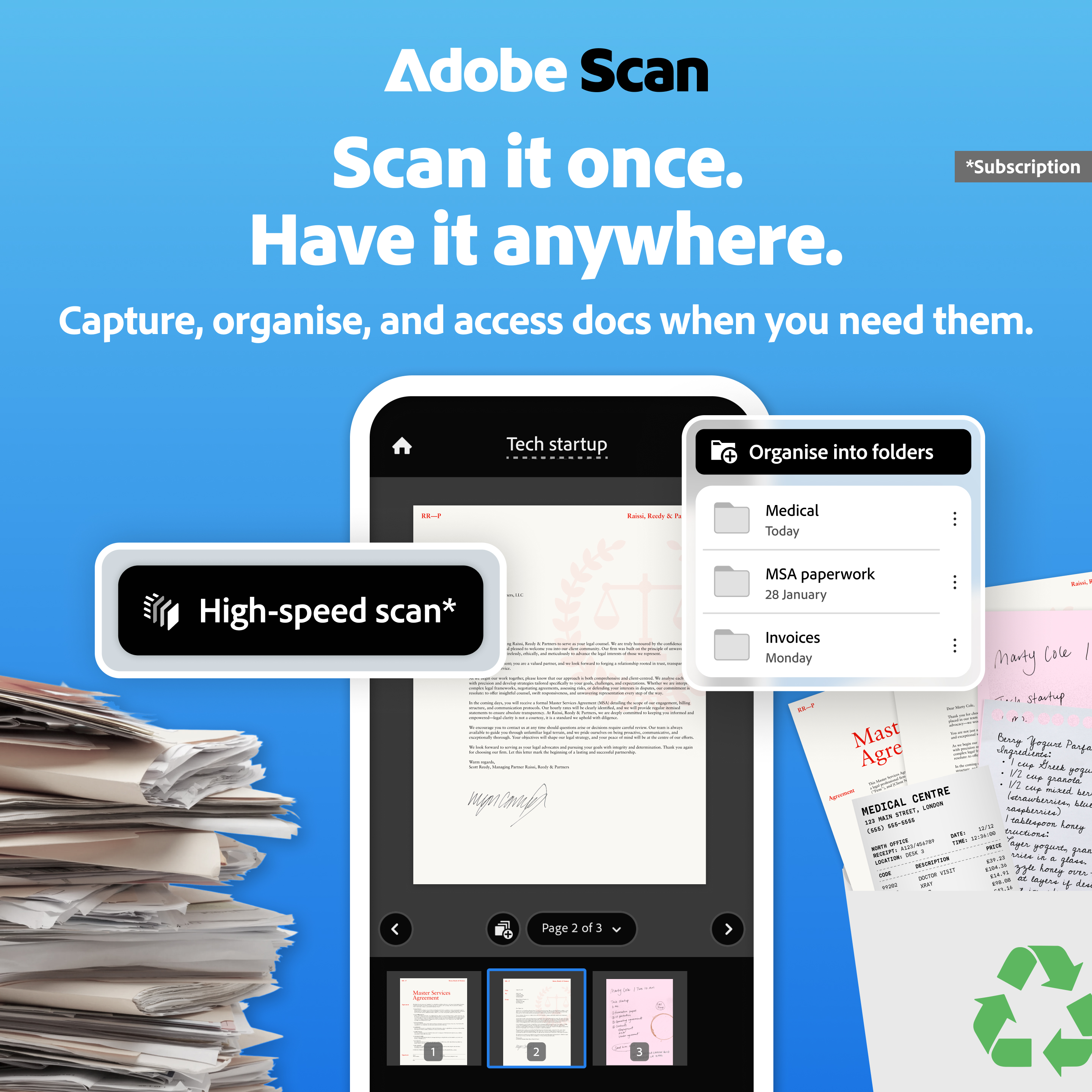 اسکرین شات 1 برنامه Adobe Scan AI PDF Scanner, OCR