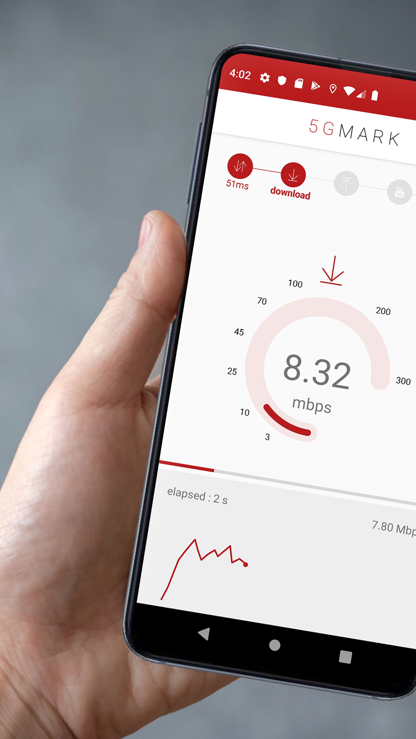 اسکرین شات 1 برنامه 5GMARK Speed & Quality Test