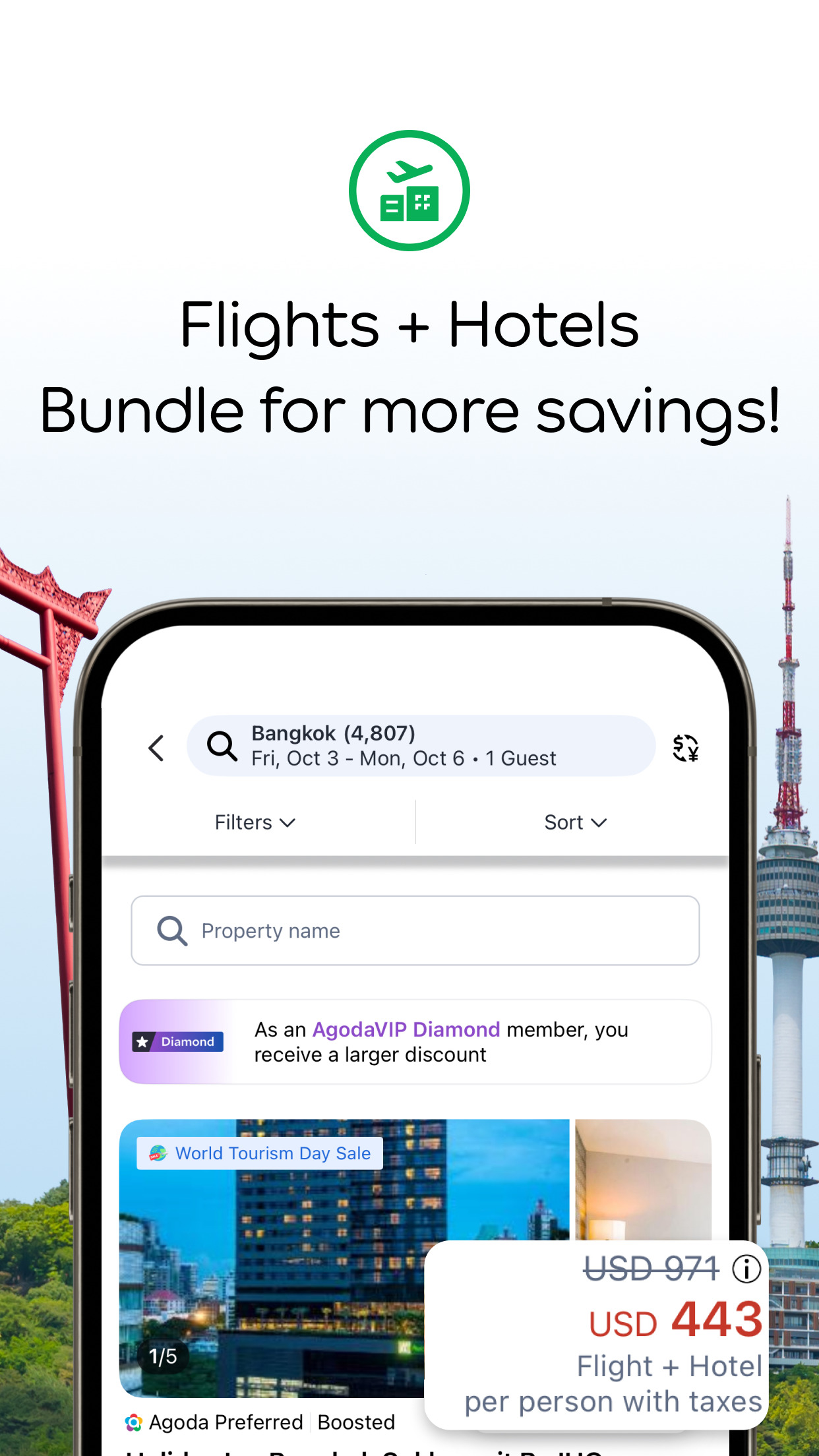 اسکرین شات 5 برنامه Agoda: Cheap Flights & Hotels