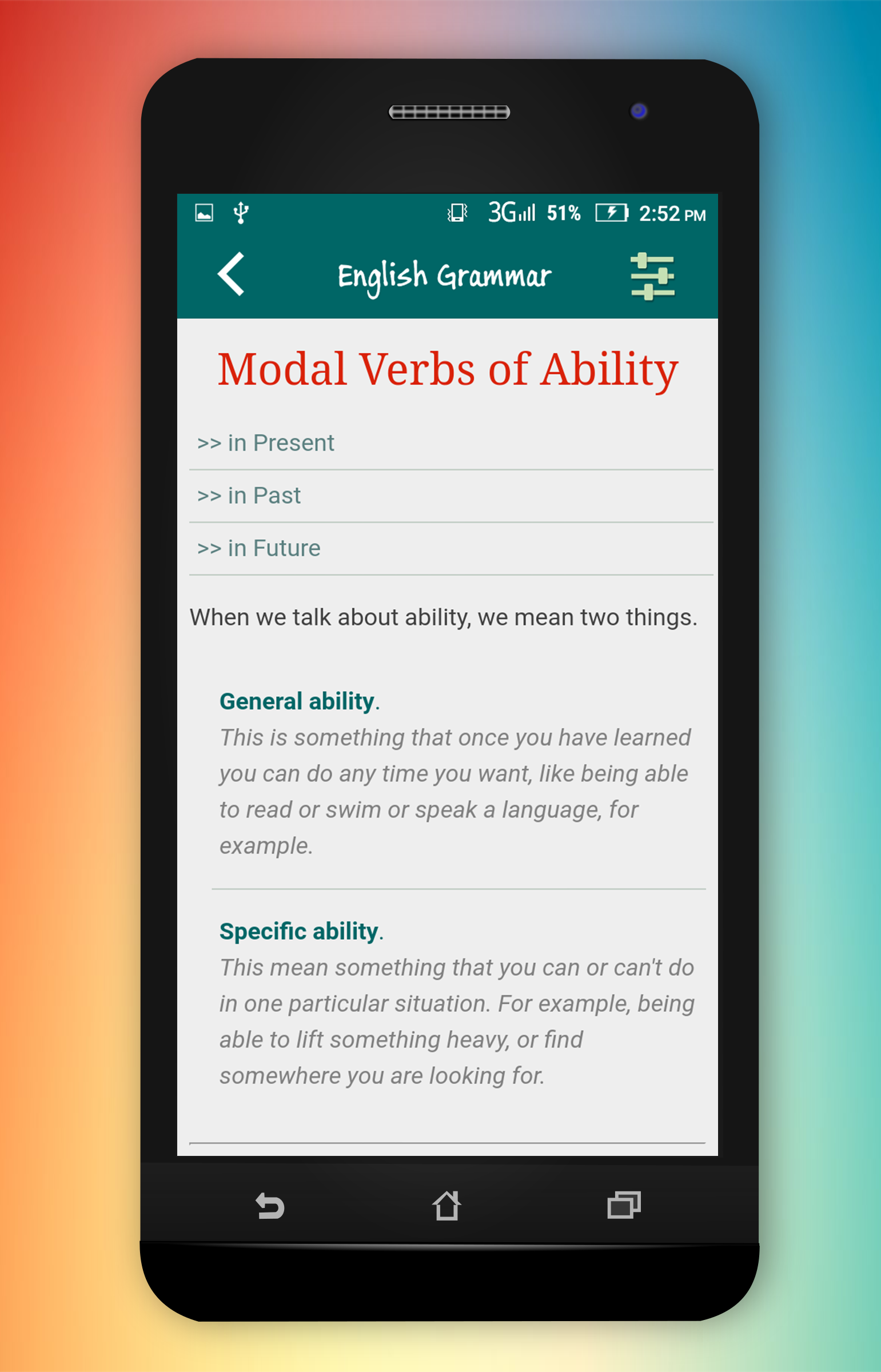 اسکرین شات 3 برنامه English Grammar In Use