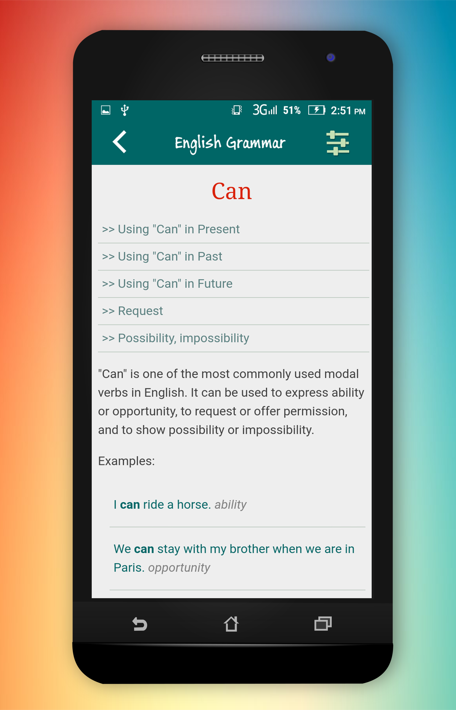 اسکرین شات 5 برنامه English Grammar In Use