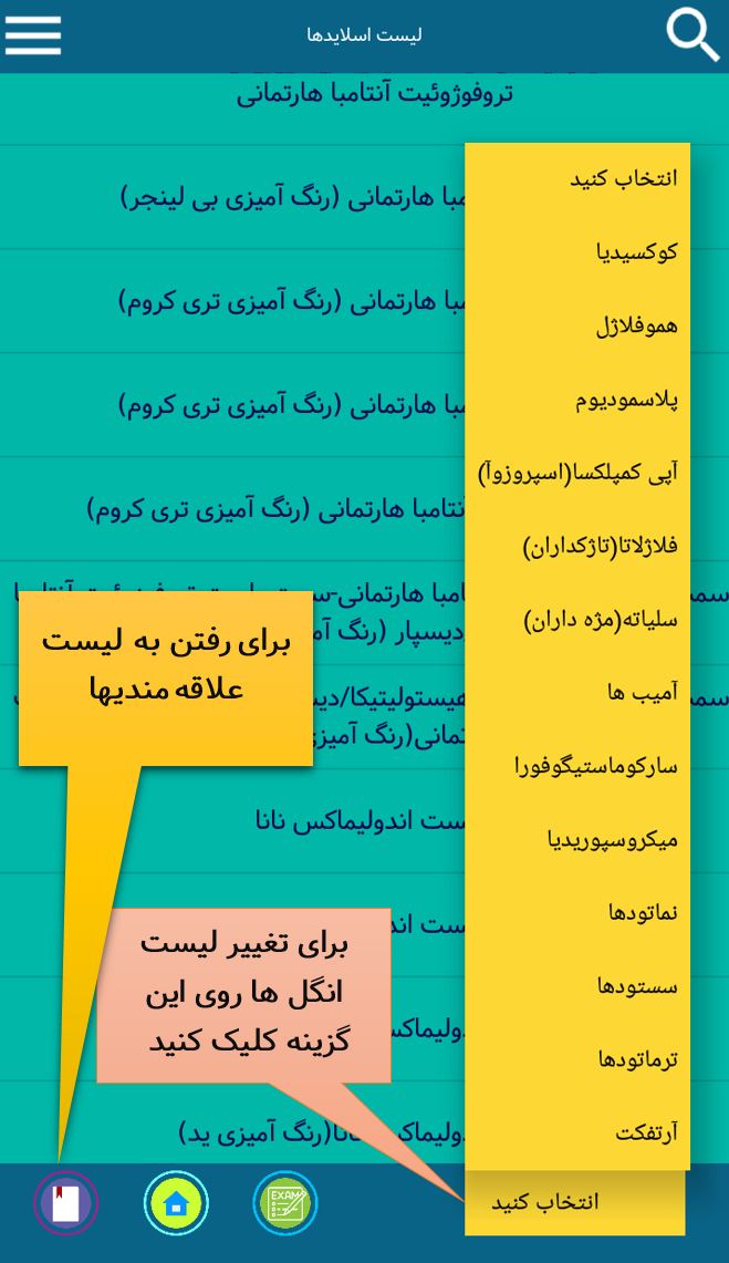 اسکرین شات 2 برنامه اطلس انگل شناسی پزشکی