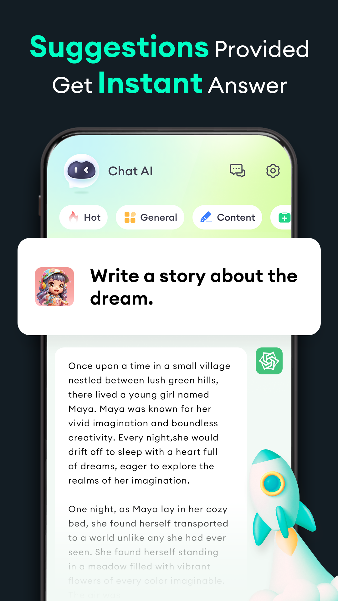 اسکرین شات 2 برنامه Chat AI, My Bot
