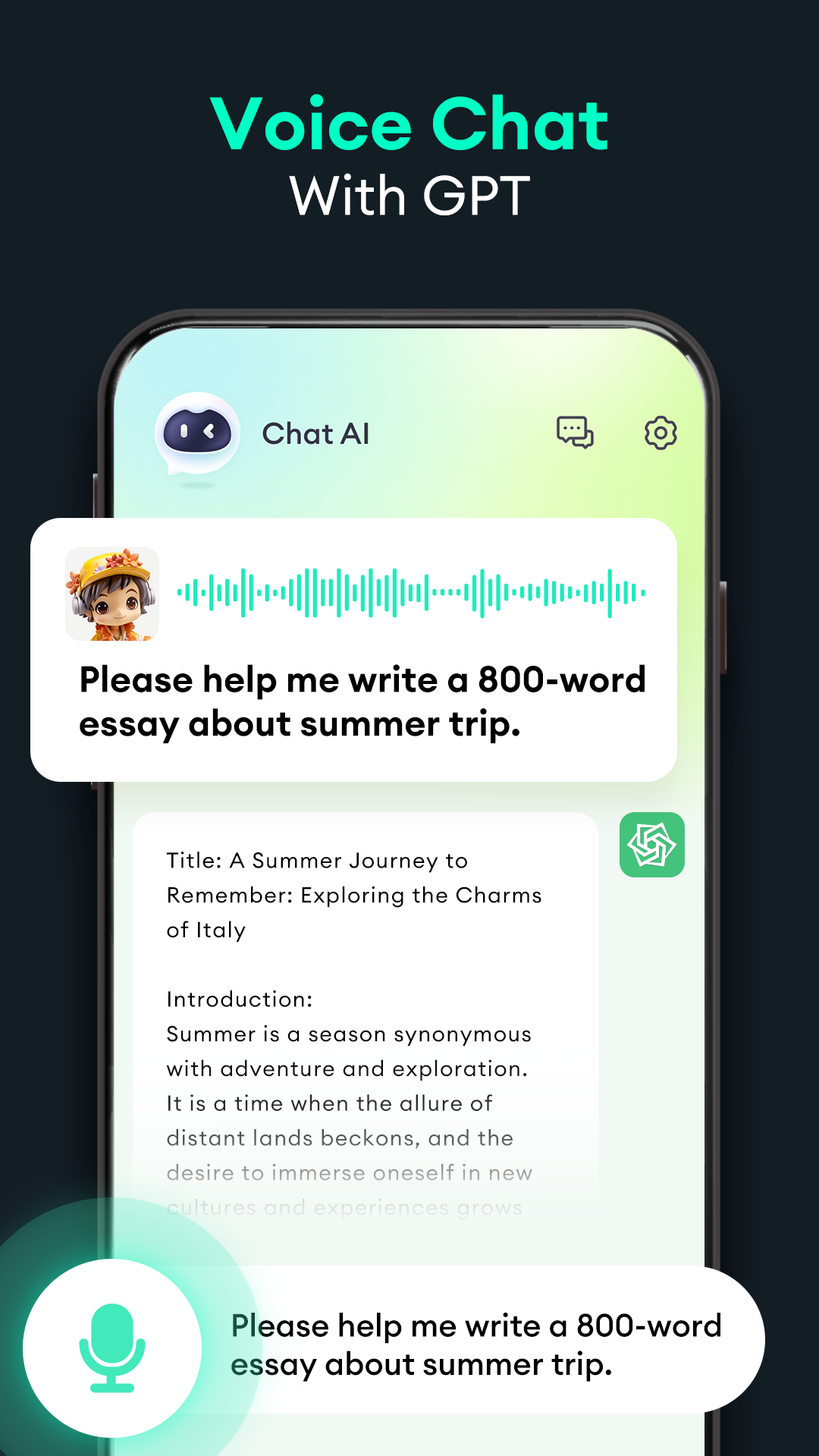 اسکرین شات 4 برنامه Chat AI, My Bot