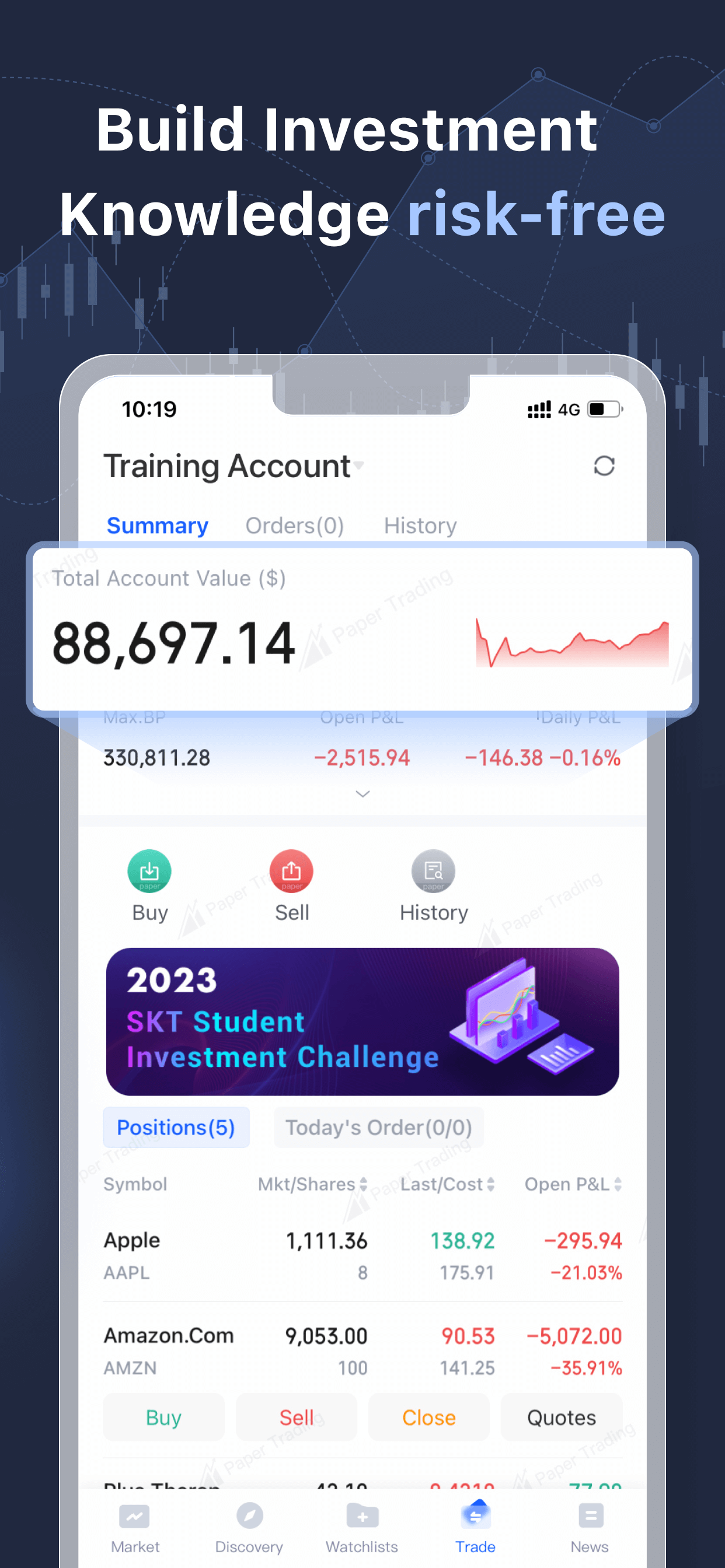 اسکرین شات 1 برنامه Stock simulator: Paper trading