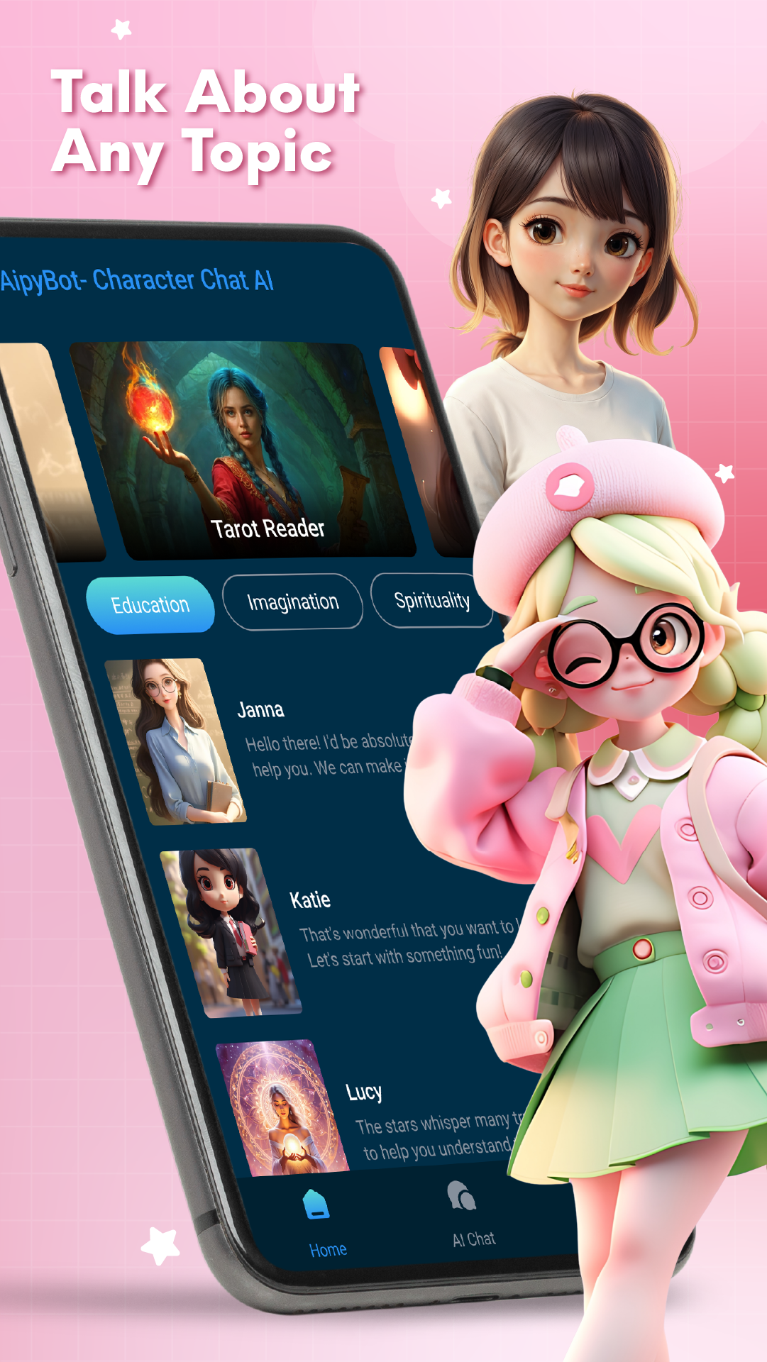 اسکرین شات 2 برنامه AipyBot - Character Chat AI