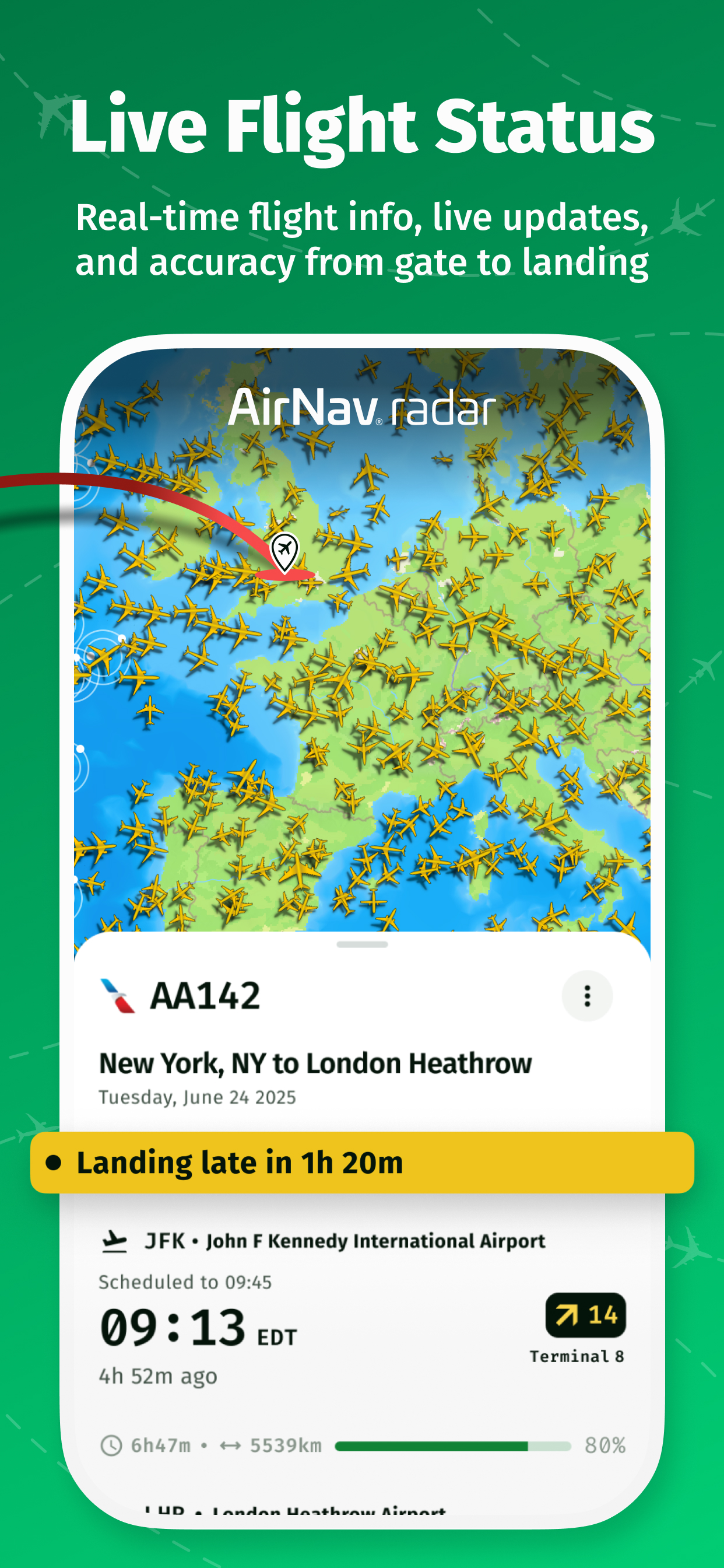 اسکرین شات 2 برنامه AirNav Radar – Flight Tracker