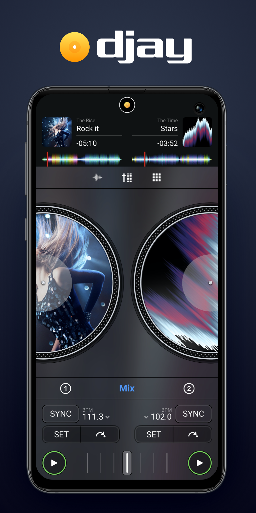 اسکرین شات 1 برنامه djay - DJ App & AI Mixer