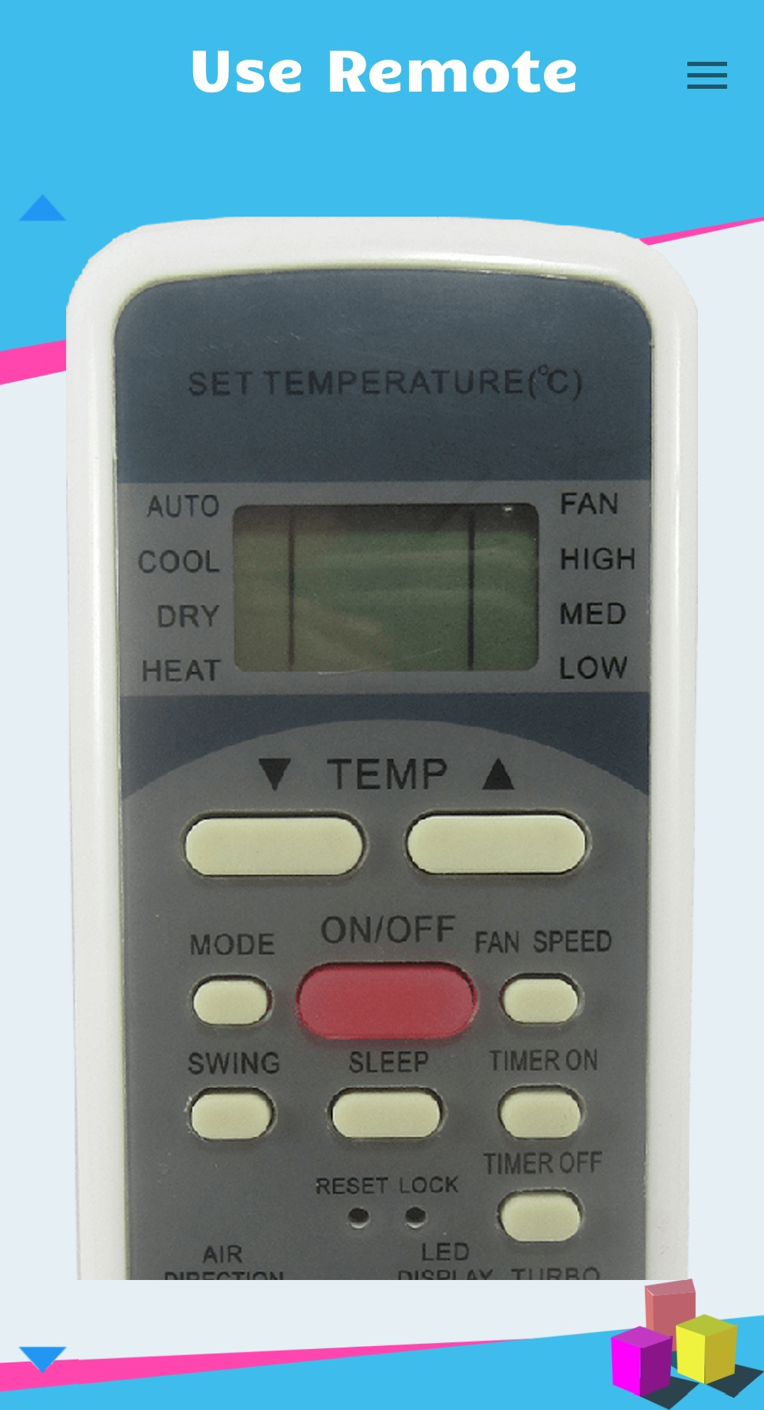 اسکرین شات 1 برنامه Remote Control for Midea AC