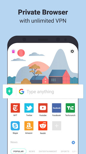 اسکرین شات 1 برنامه Aloha Browser Turbo - private browser + free VPN