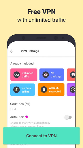 اسکرین شات 4 برنامه Aloha Browser Turbo - private browser + free VPN