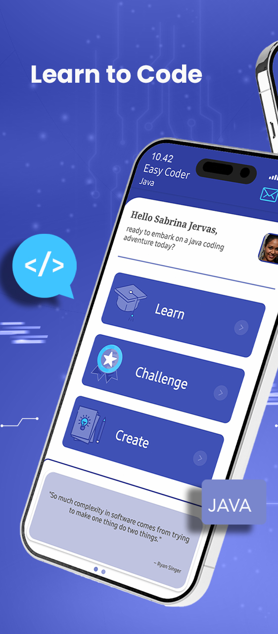 اسکرین شات 1 برنامه EasyCoder AI: Learn Java