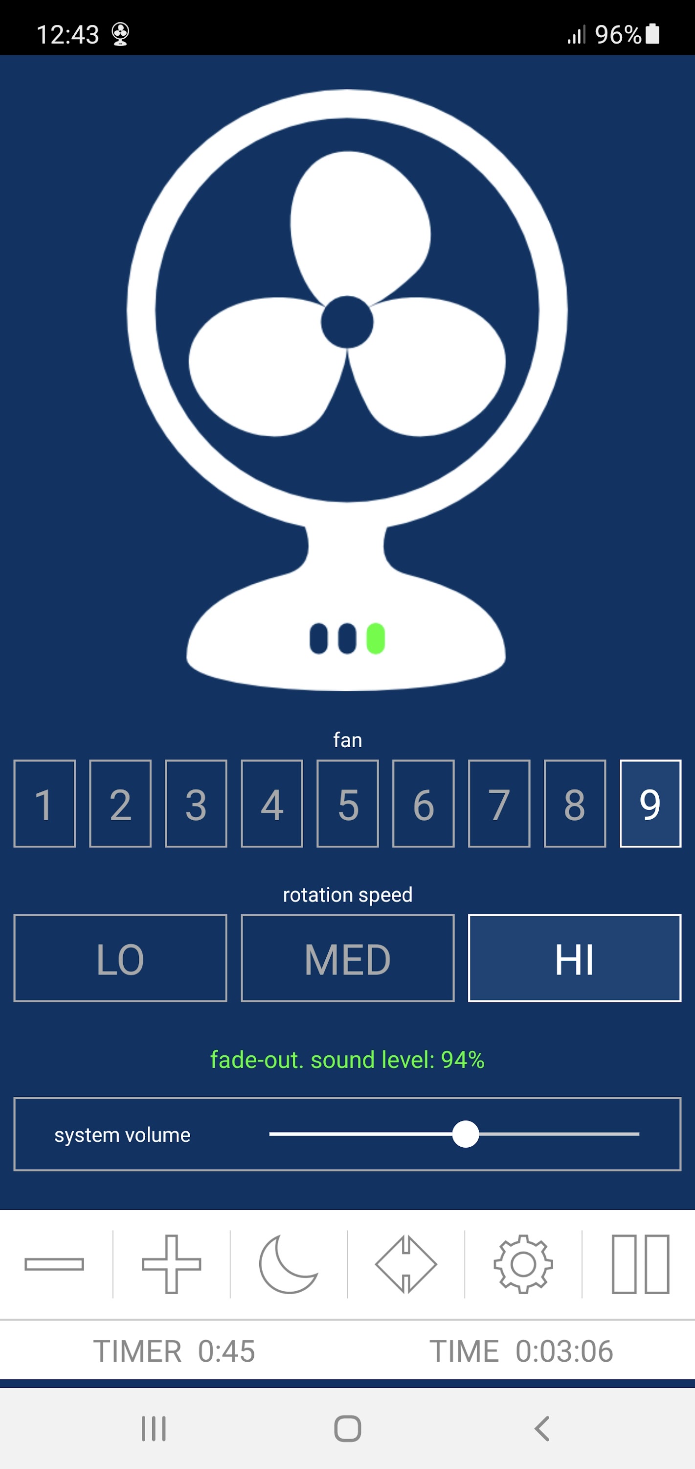 اسکرین شات 2 برنامه Fan Noises For Sleeping