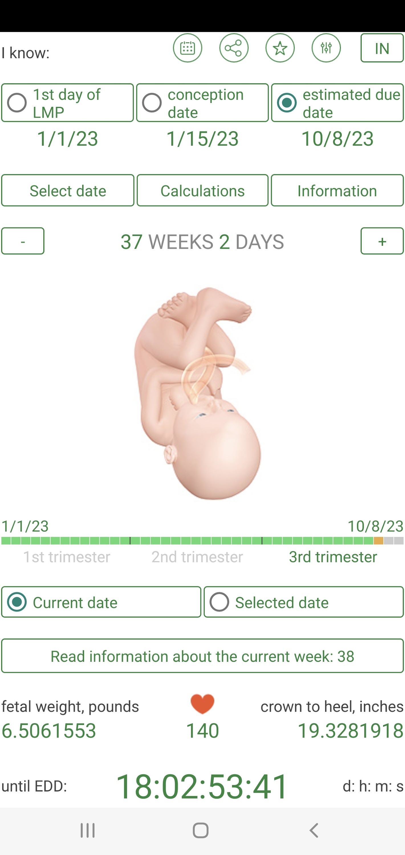 اسکرین شات 5 برنامه Pregnancy Calculator+Calendar