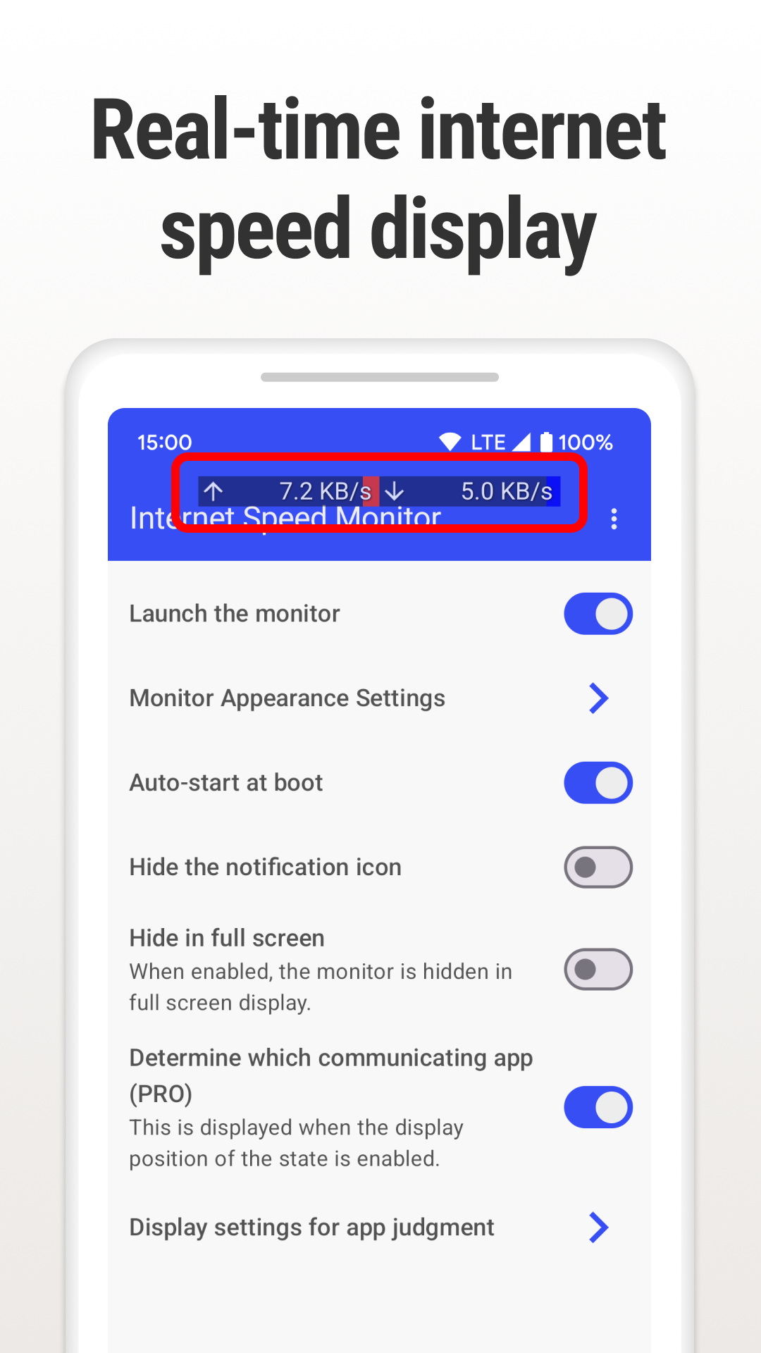 اسکرین شات 1 برنامه Internet Speed Monitor