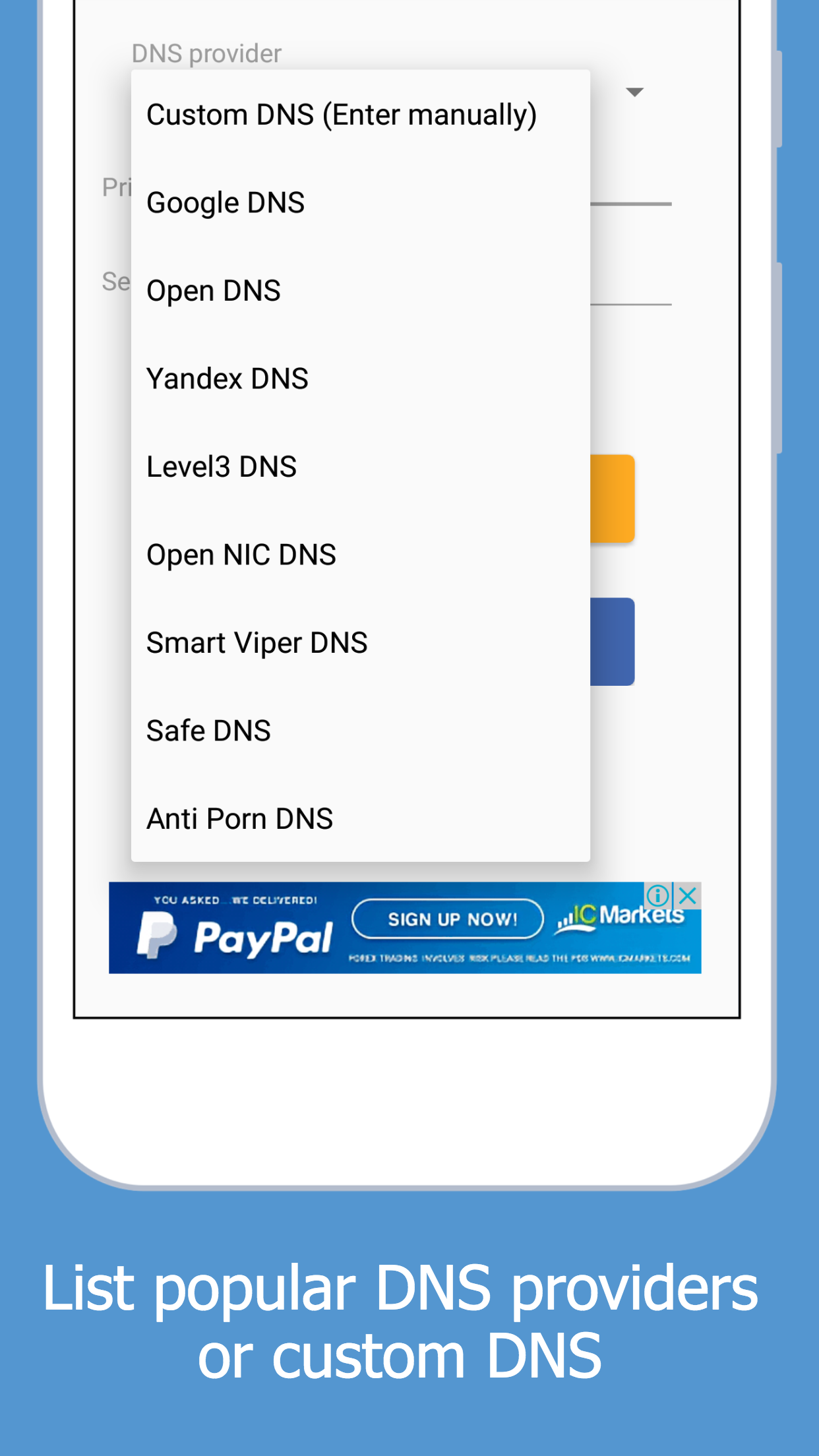 اسکرین شات 1 برنامه Change DNS (No Root 5G/Wifi)