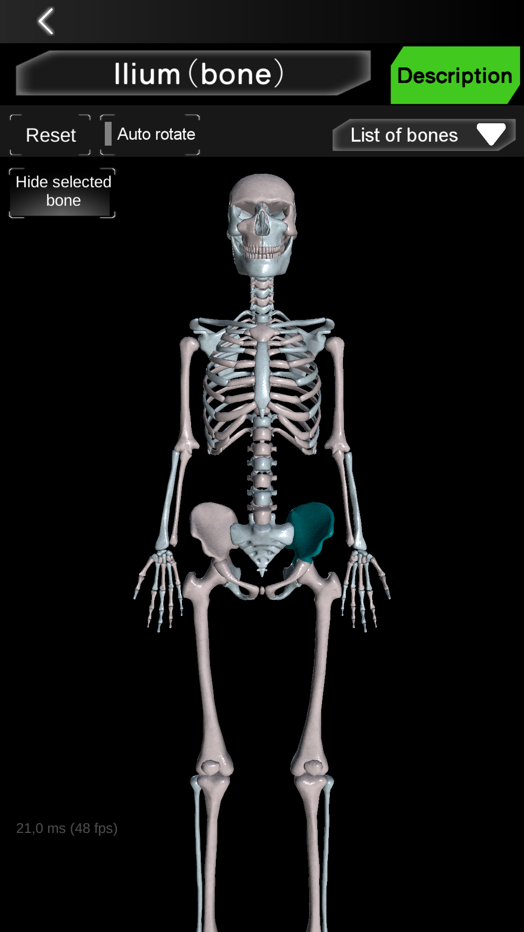 اسکرین شات 4 برنامه Osseous System in 3D (Anatomy)