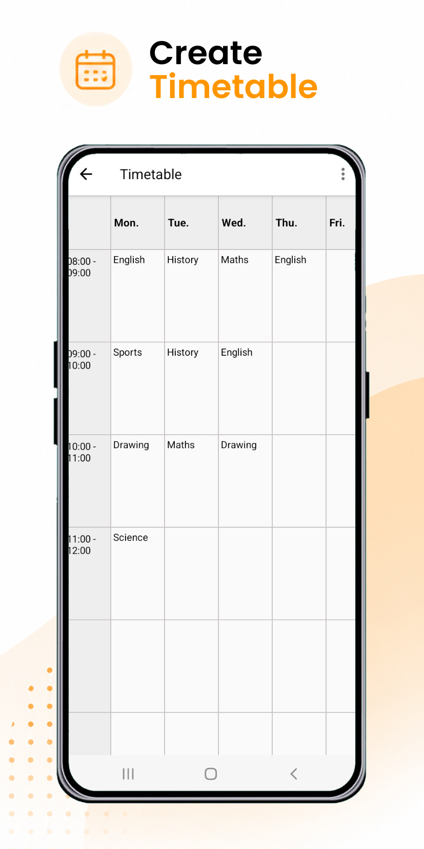 اسکرین شات 1 برنامه Time Table Notes & Table Maker
