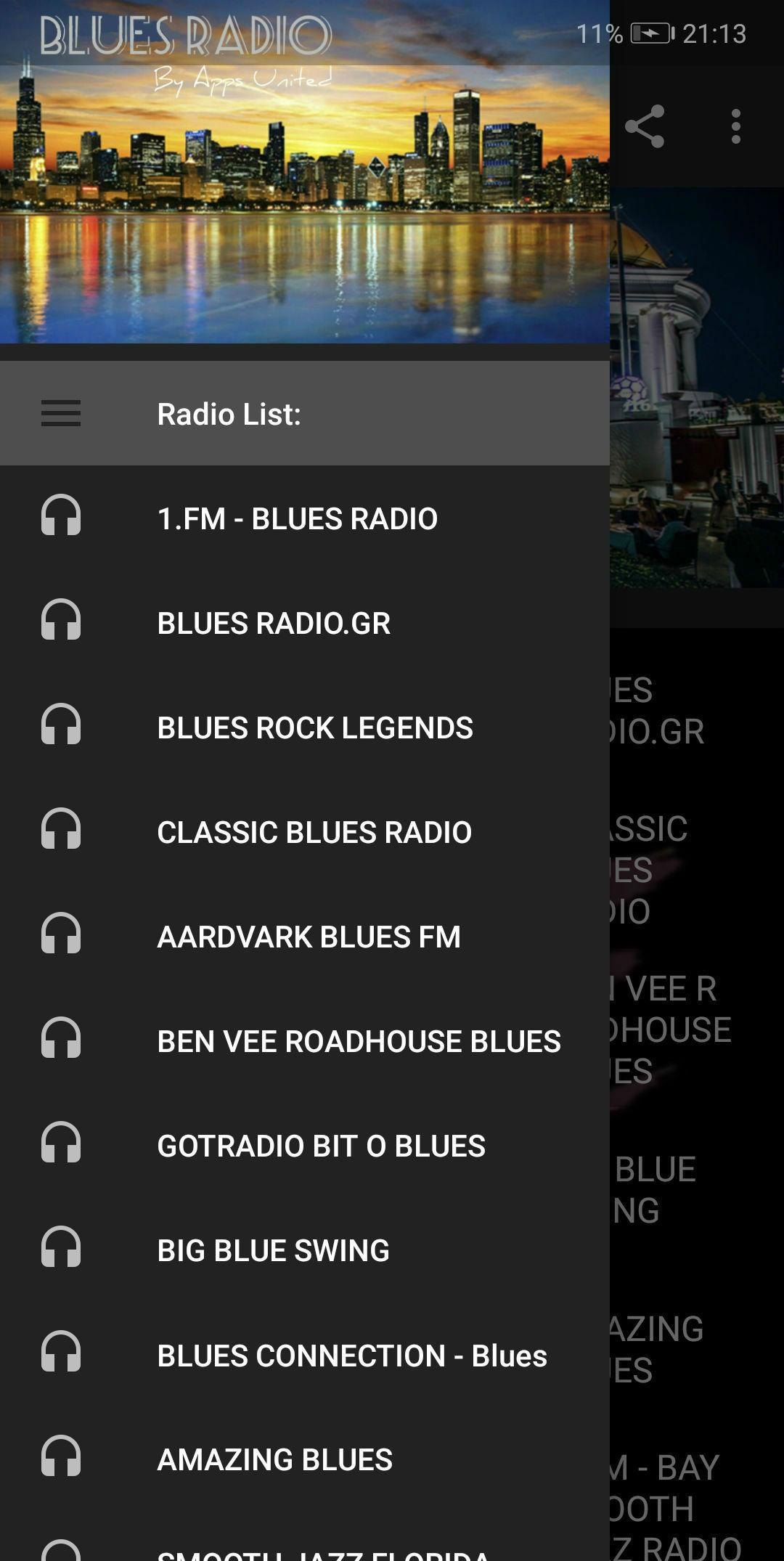 اسکرین شات 1 برنامه Blues music radio