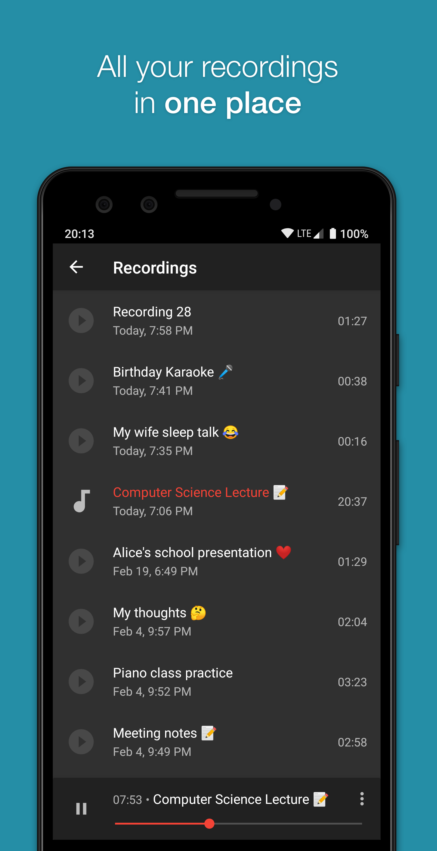 اسکرین شات 5 برنامه Smart Voice Recorder