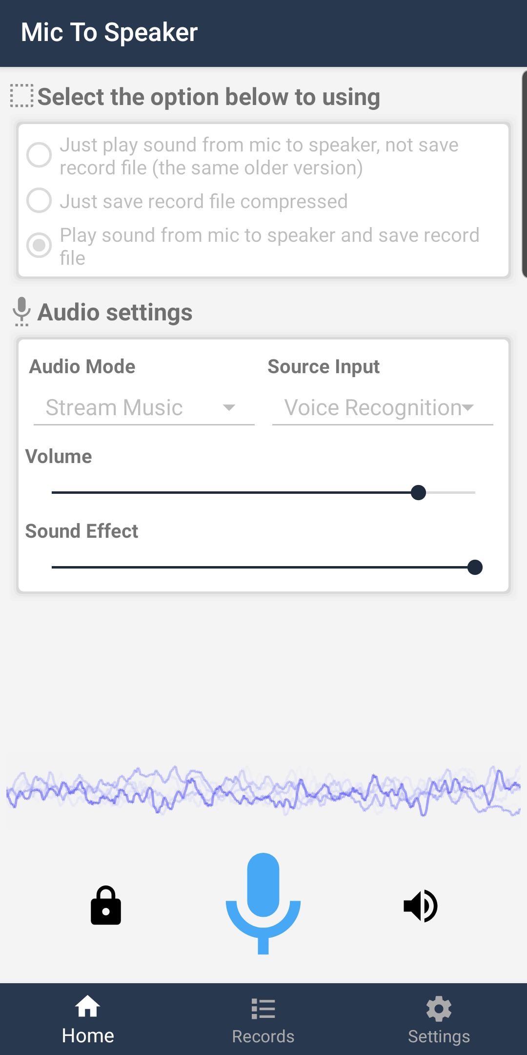 اسکرین شات 2 برنامه Mic To Speaker