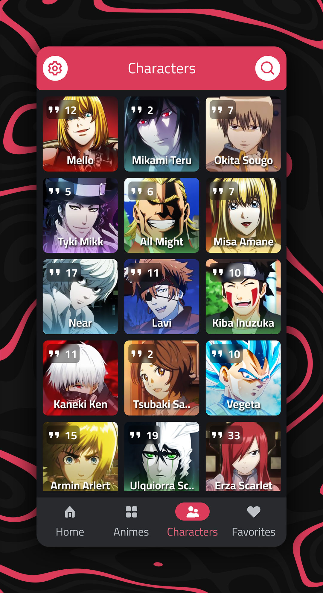 اسکرین شات 3 برنامه Anime Quotes