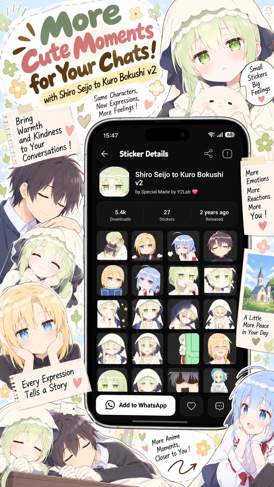 اسکرین شات 5 برنامه +999K Anime Stickers WASticker