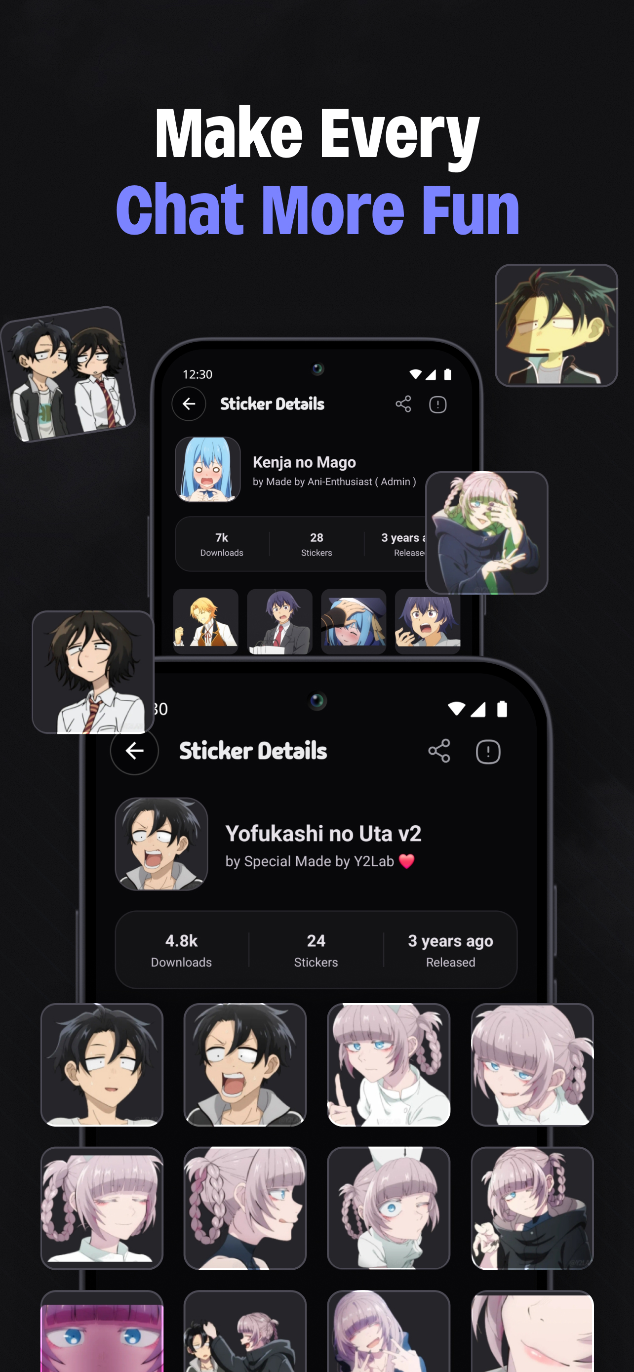 اسکرین شات 6 برنامه +999K Anime Stickers WASticker
