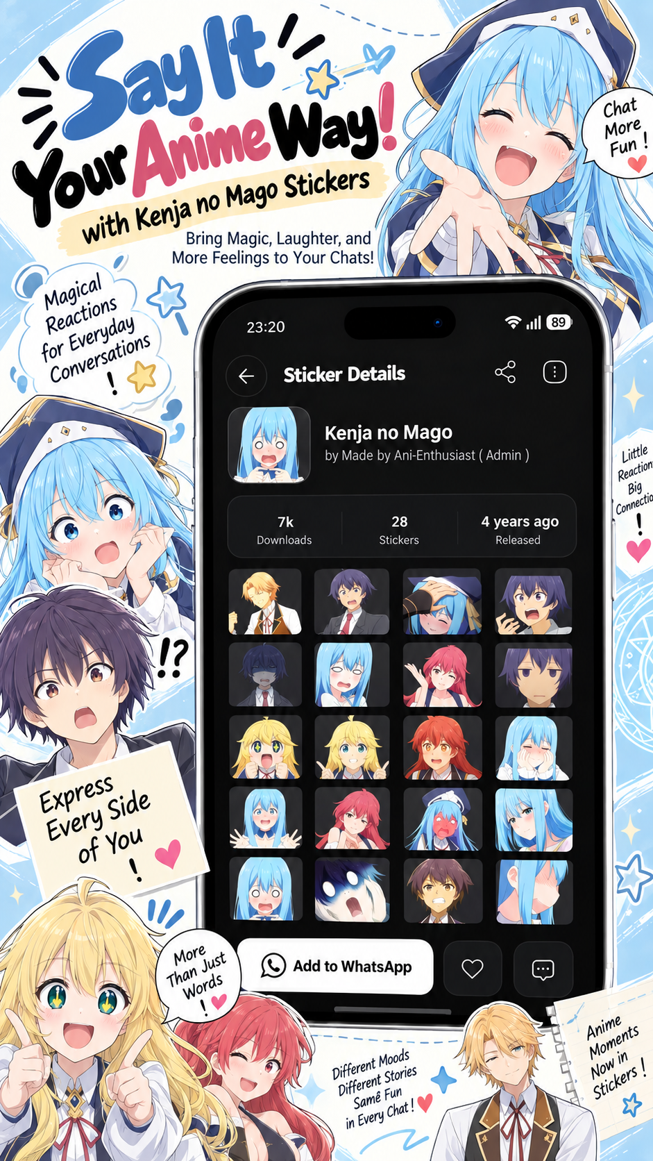 اسکرین شات 4 برنامه +999K Anime Stickers WASticker