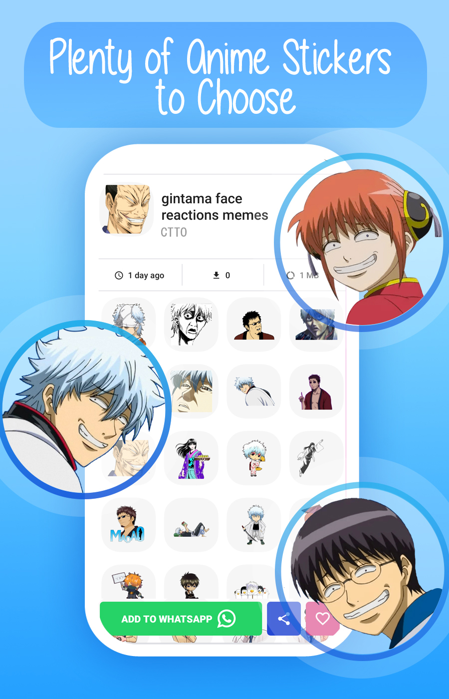 اسکرین شات 4 برنامه Anime Stickers for WhatsApp